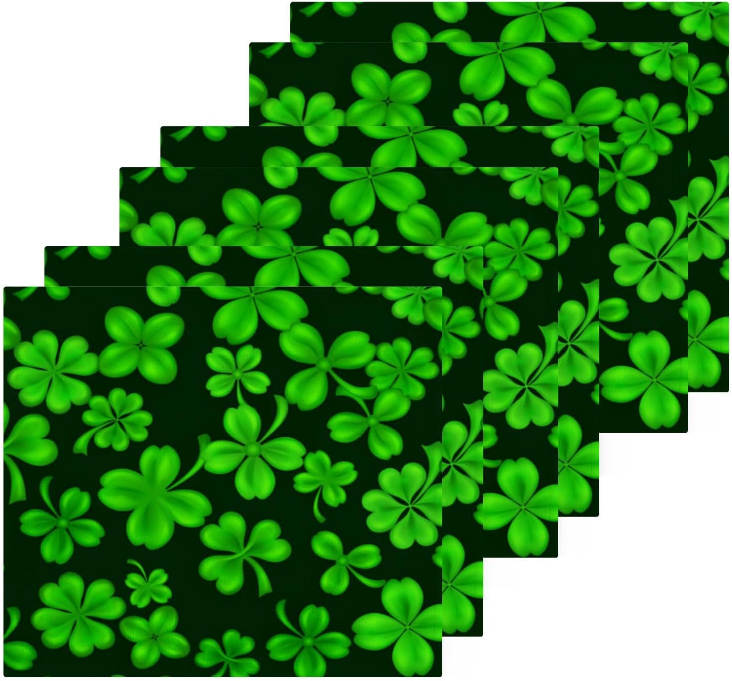 St Patricks Clover Washcloth Set
