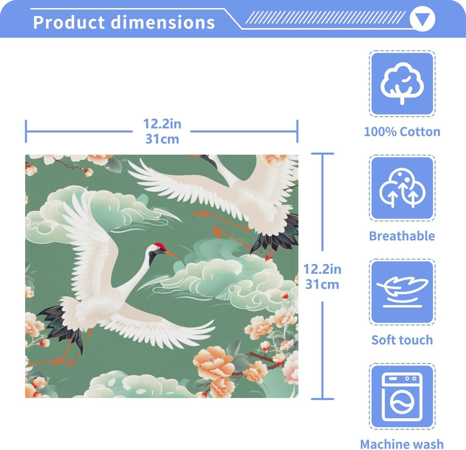 Sturdy Cranes Flying Washcloth Set