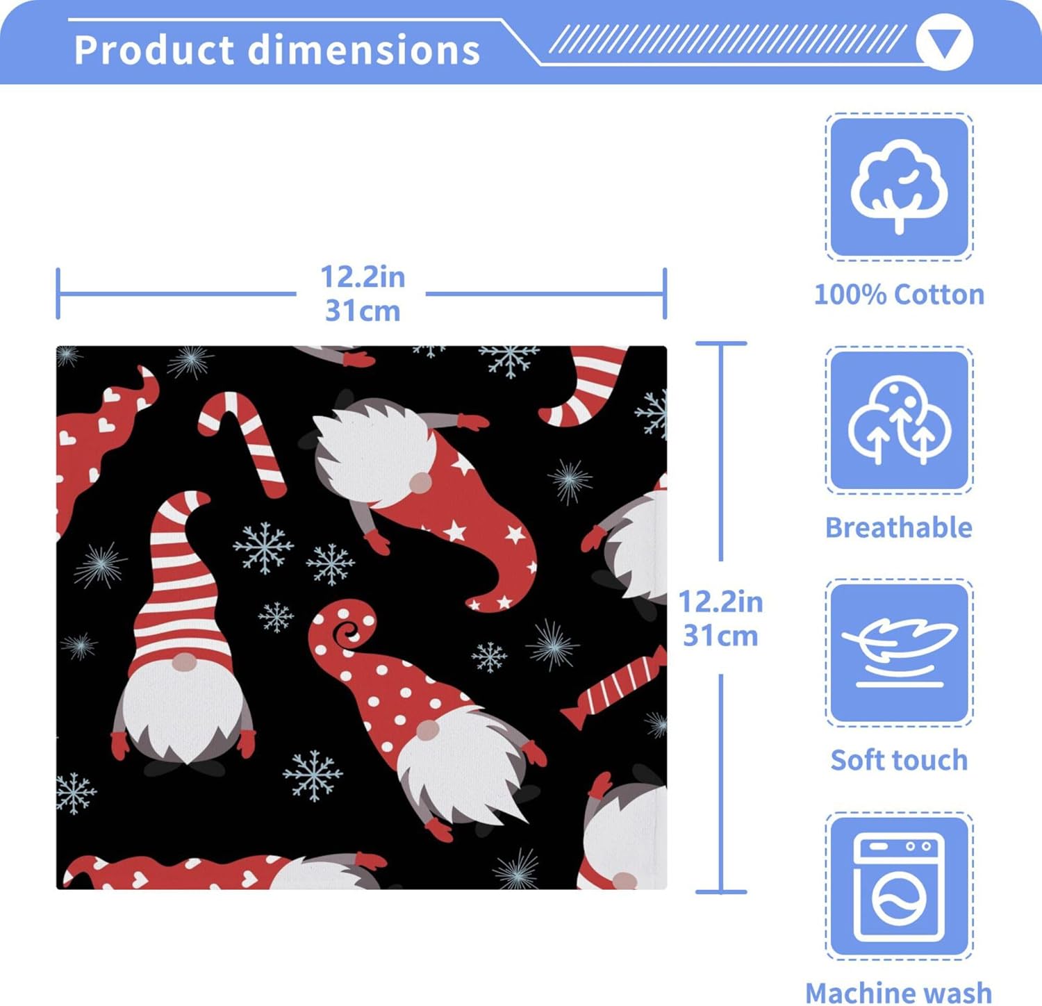 Xigua Christmas Gnome Washcloth Set - Tidy Your Space