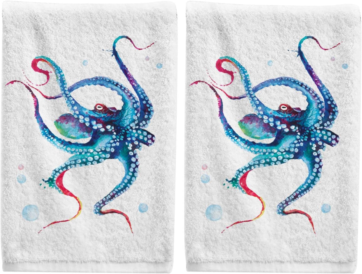 ALAZA Octopus Hand Towels Luxury Soft Cotton Bath Towels for Bathroom Sets