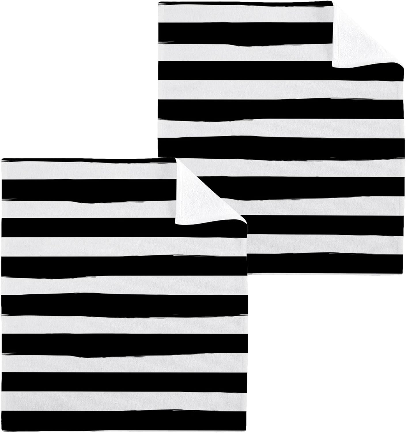 Stripes Washcloths 2 Pack Absorbent Soft Cotton Towels