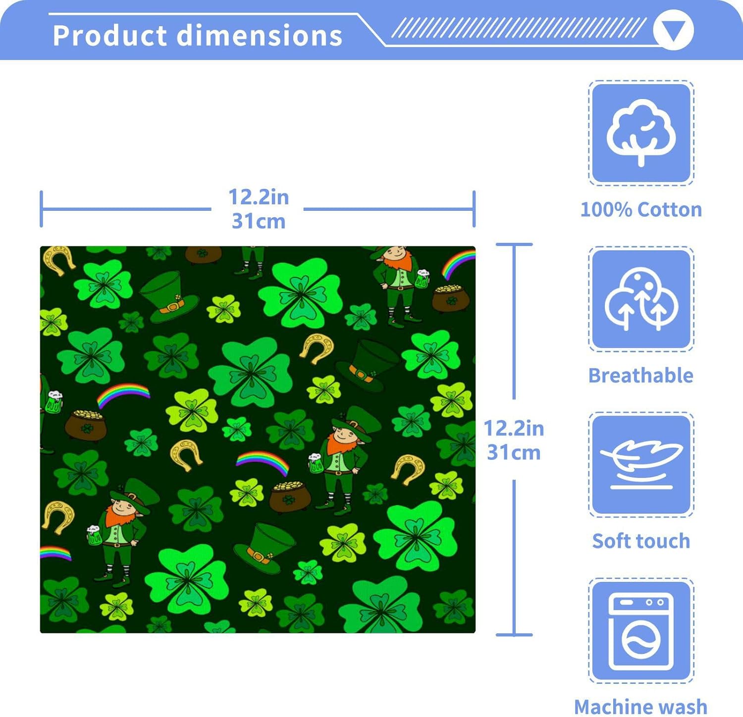 St Patricks Day Soft Washcloth Set for Babies