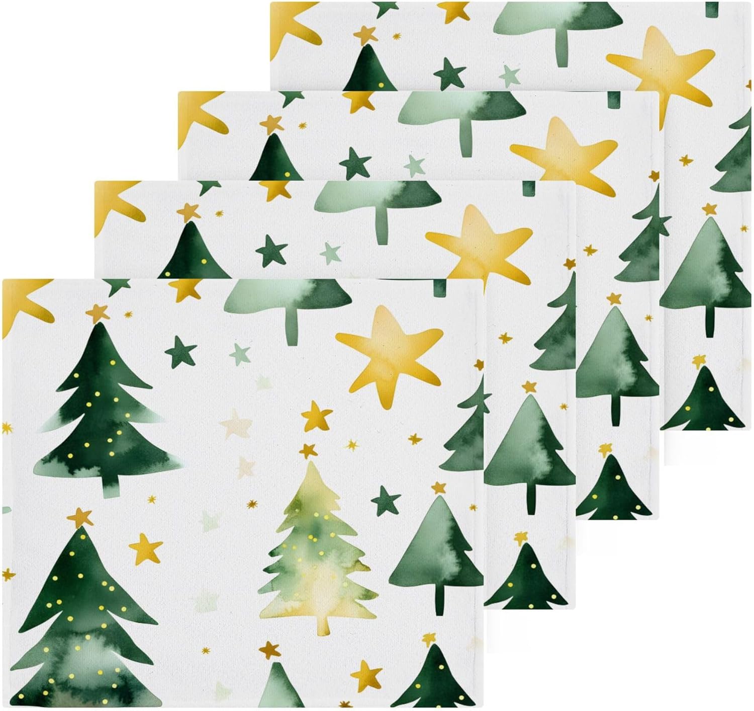 Xigua Christmas Tree Washcloth Set for Bathroom Use