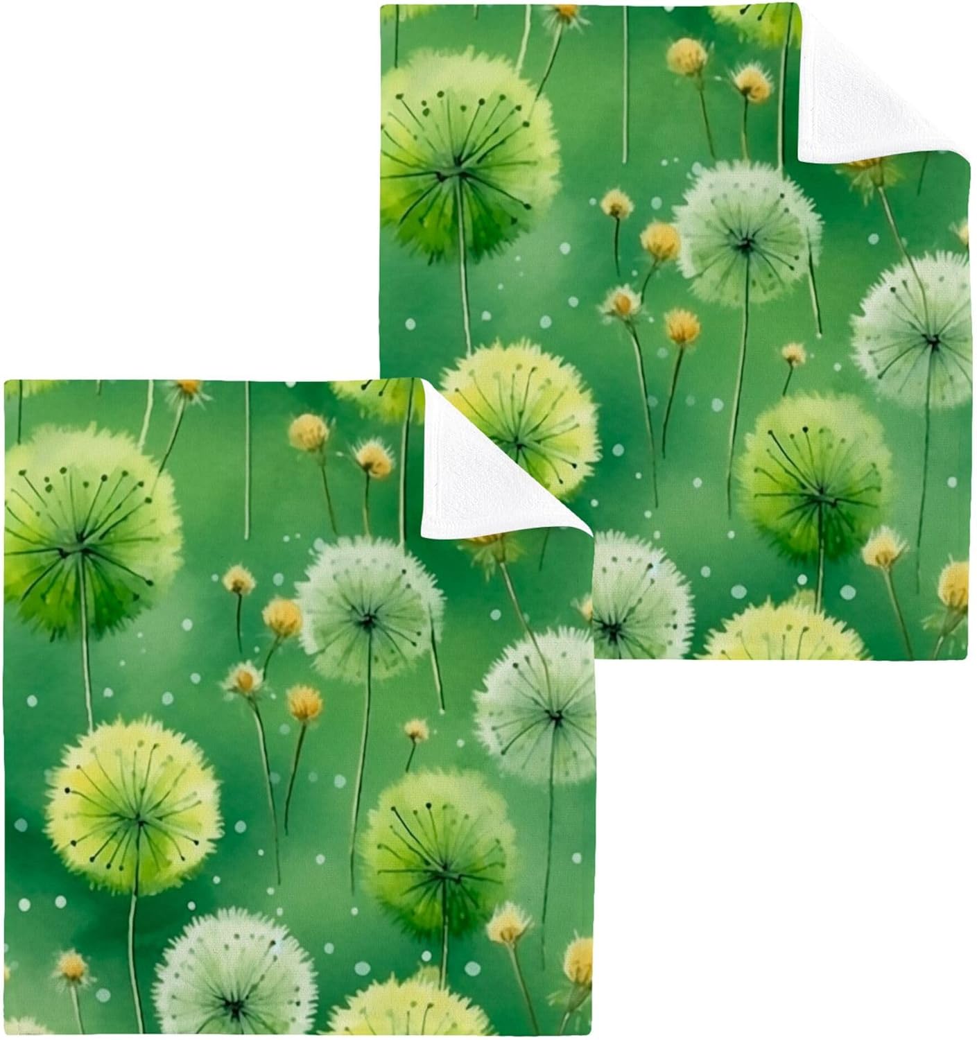 Elegant Canvas Dandelion Washcloth Set