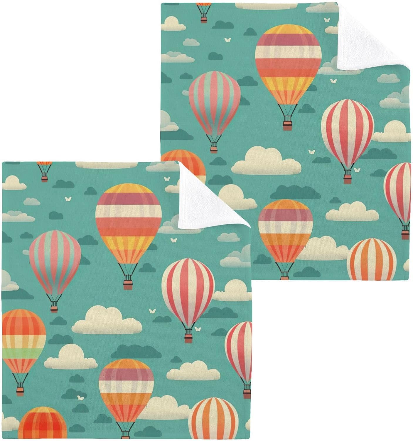 Yettastin Hot Air Balloon Washcloth Set 2 Pack