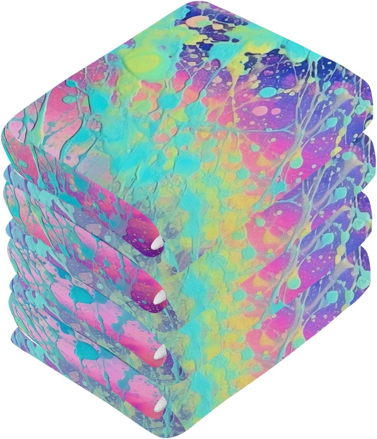 Iridescent Washcloth Set Soft AbsorbentReusable Washcloths for Baby and Fingertip Towels