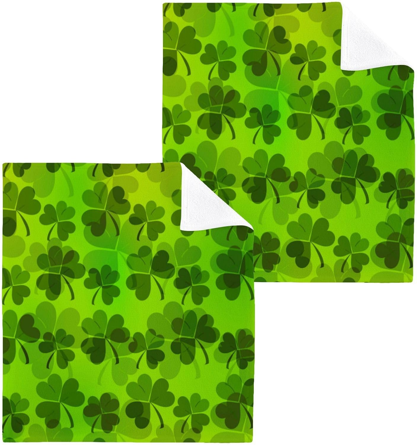 St Patricks Day Clover Washcloth Set for Babies Adults