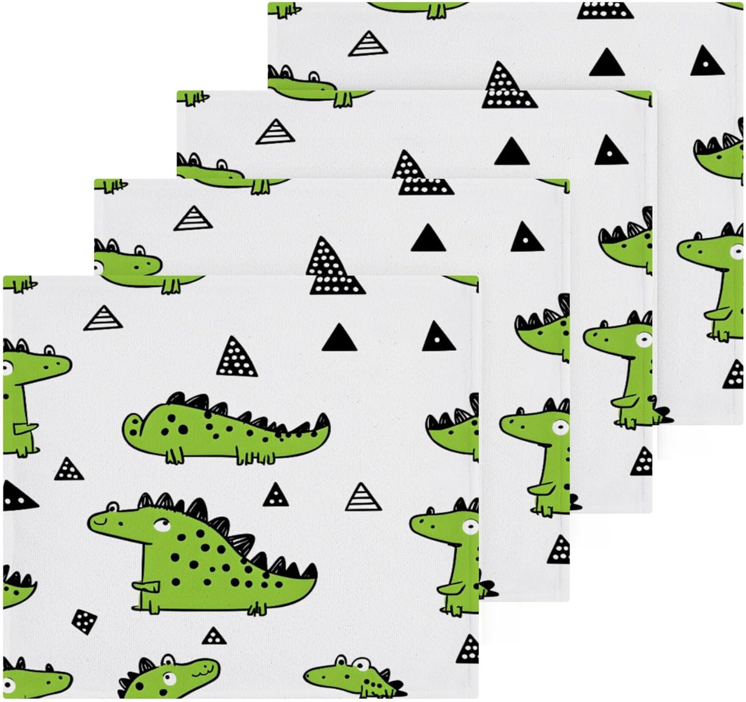 Xigua Super Cute GreenCrocodiles Washcloth Set