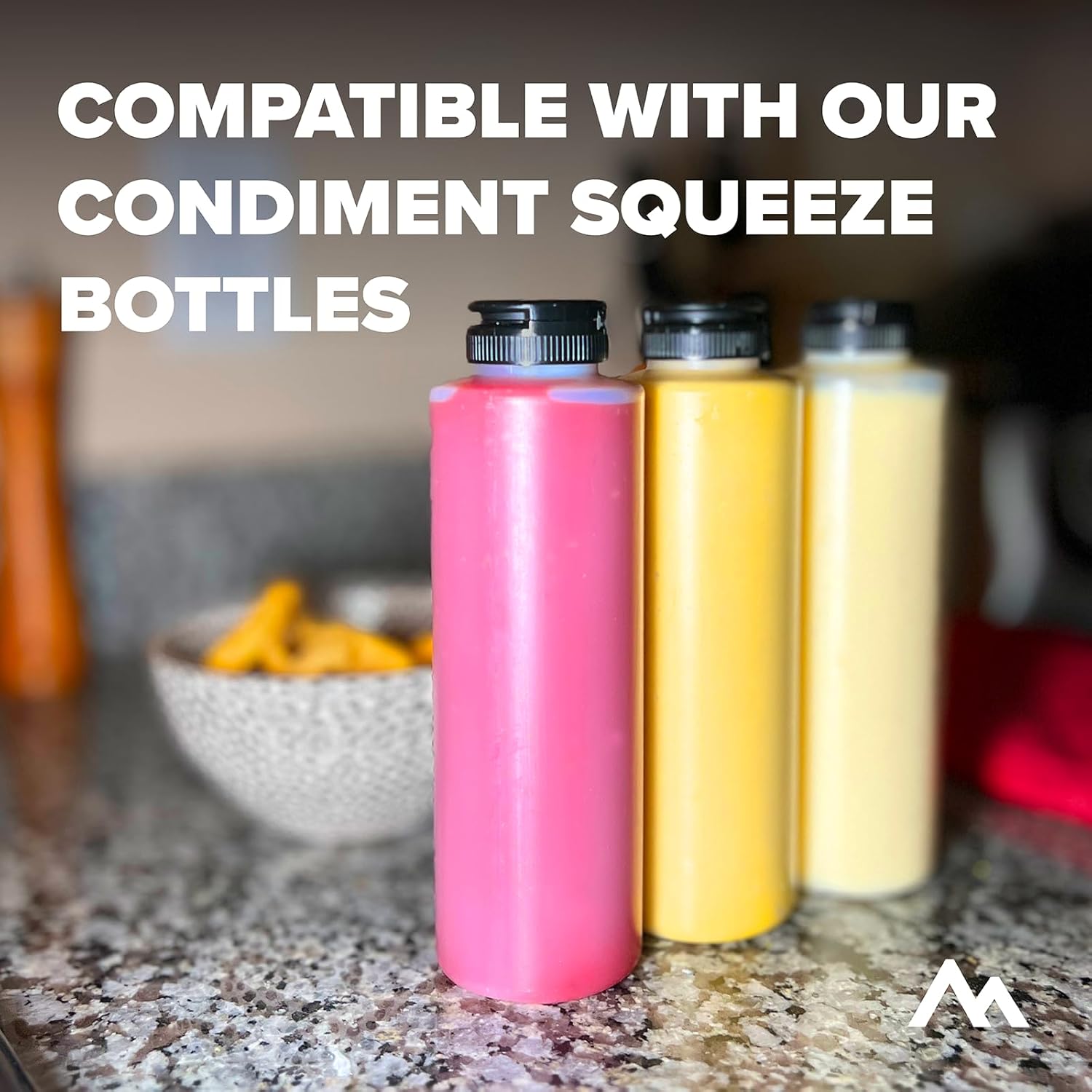 Pinnacle Mercantile Squeeze Bottle Caps - Yellow Replacement Condiment Caps