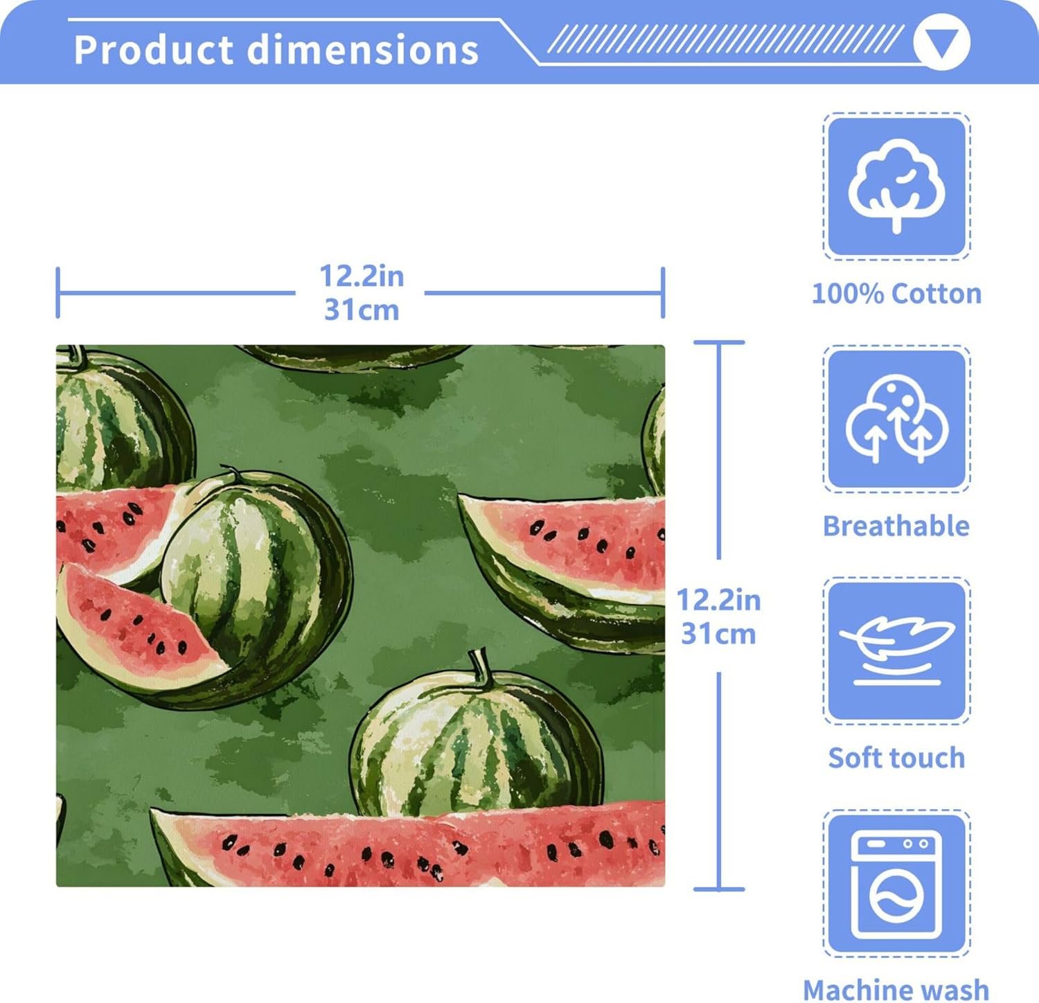 Vibrant xigua Watermelon Pattern Washcloth Set