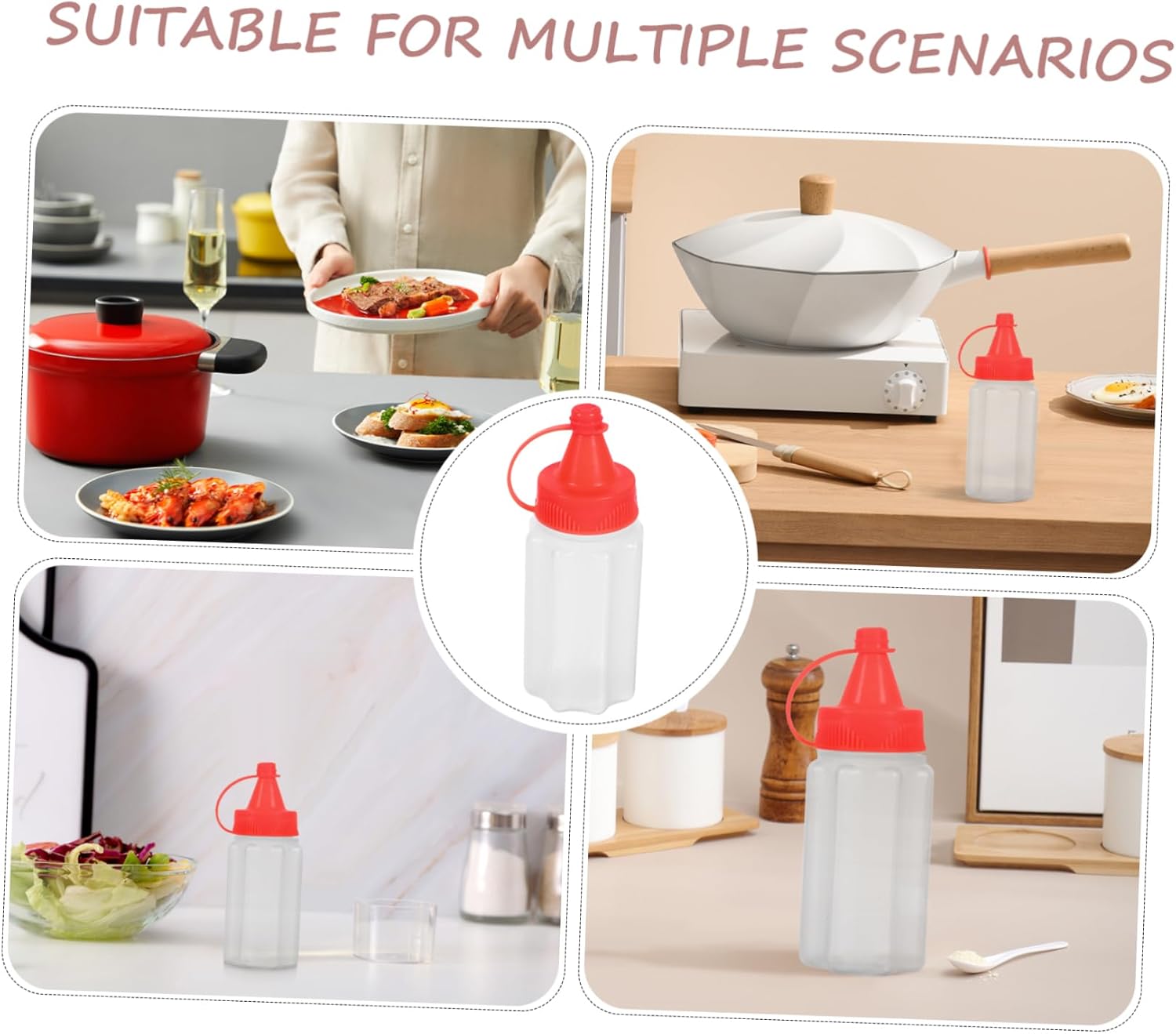 16 Pcs Mini Condiment Squeeze Bottles Set