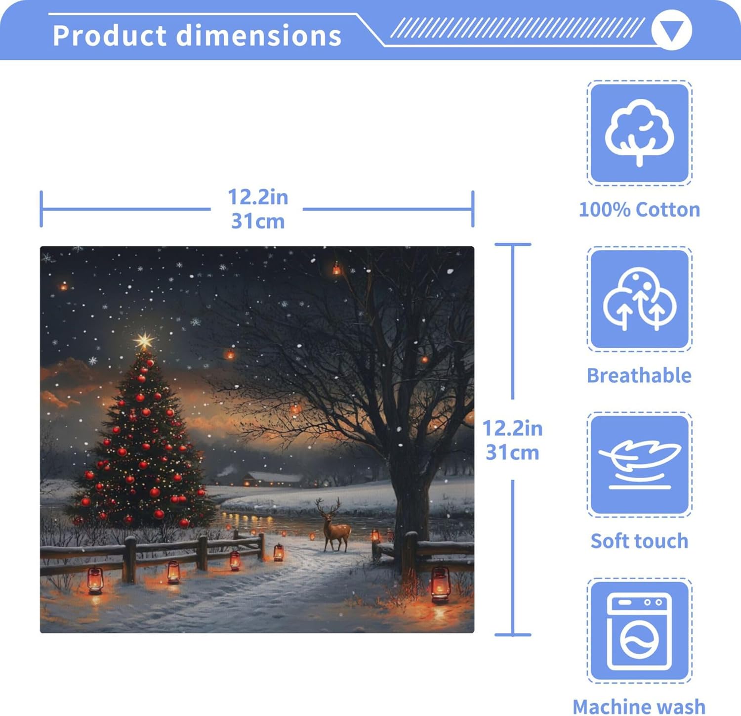 Xigua Christmas Tree Washcloth Set for Home Kitchen
