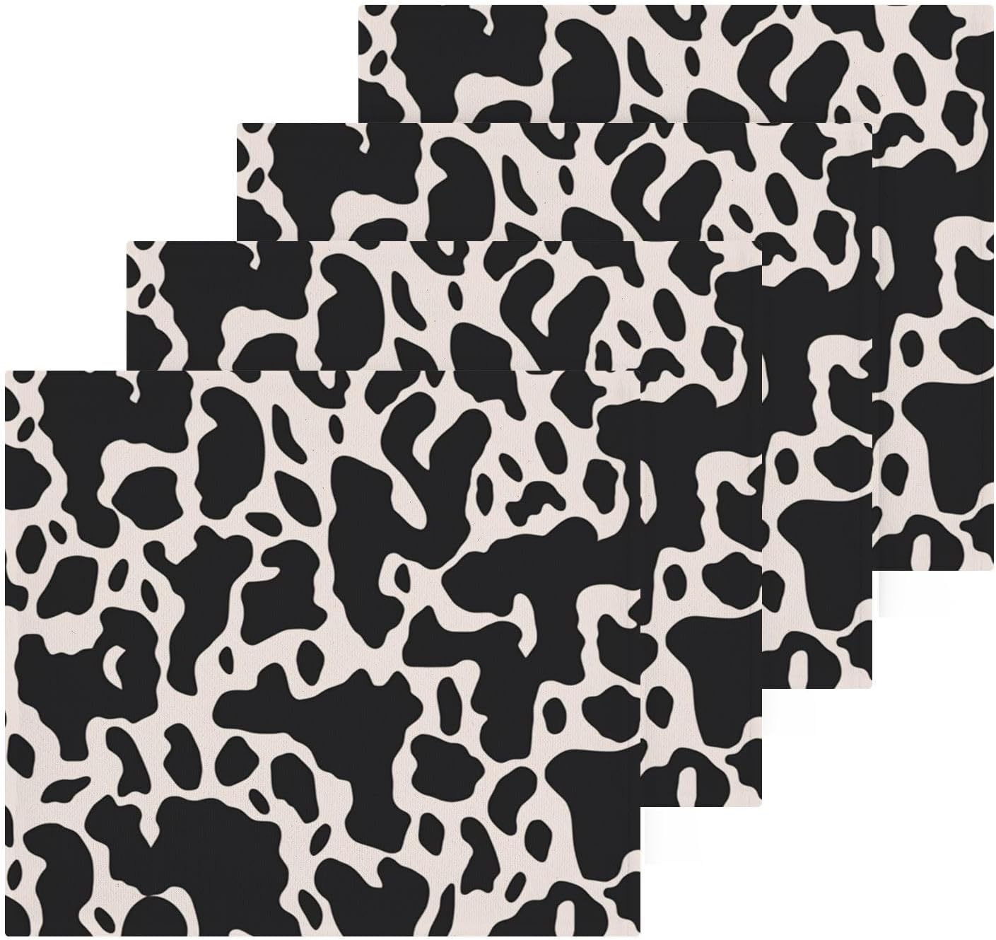 Stylish Cow Print Washcloths 2-Piece Set