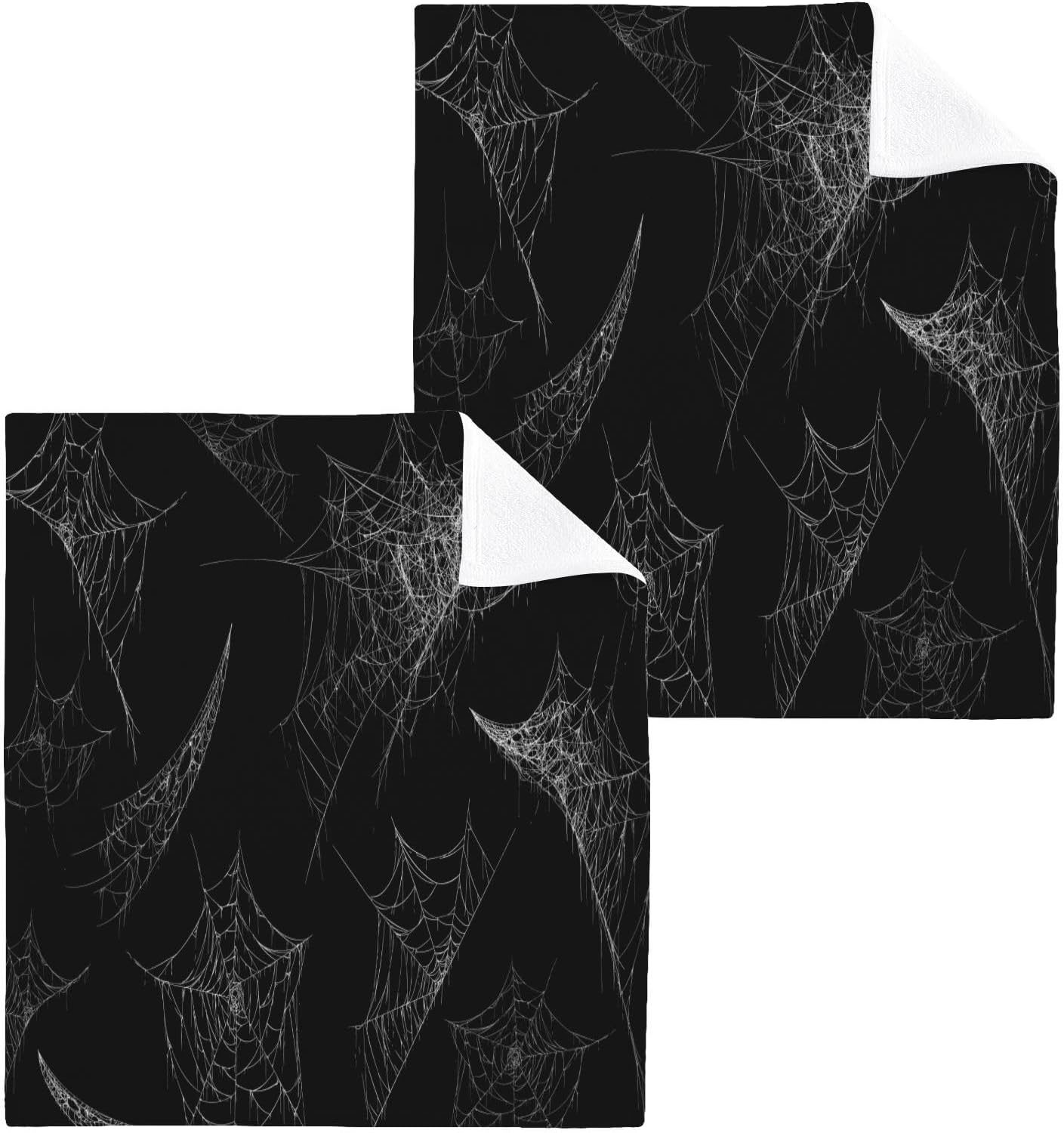 Halloween Spider Web Washcloth Set