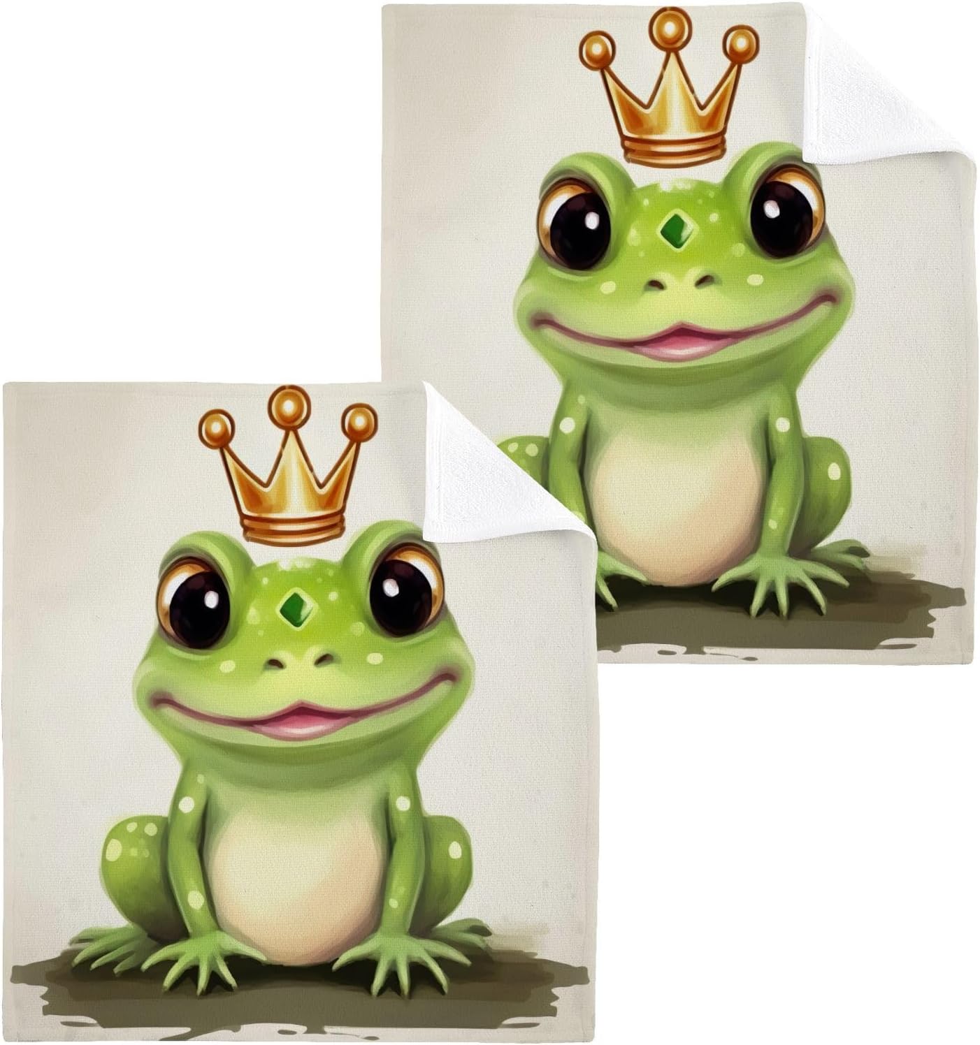 Frog Washcloth Set Soft Cotton for Face Hand