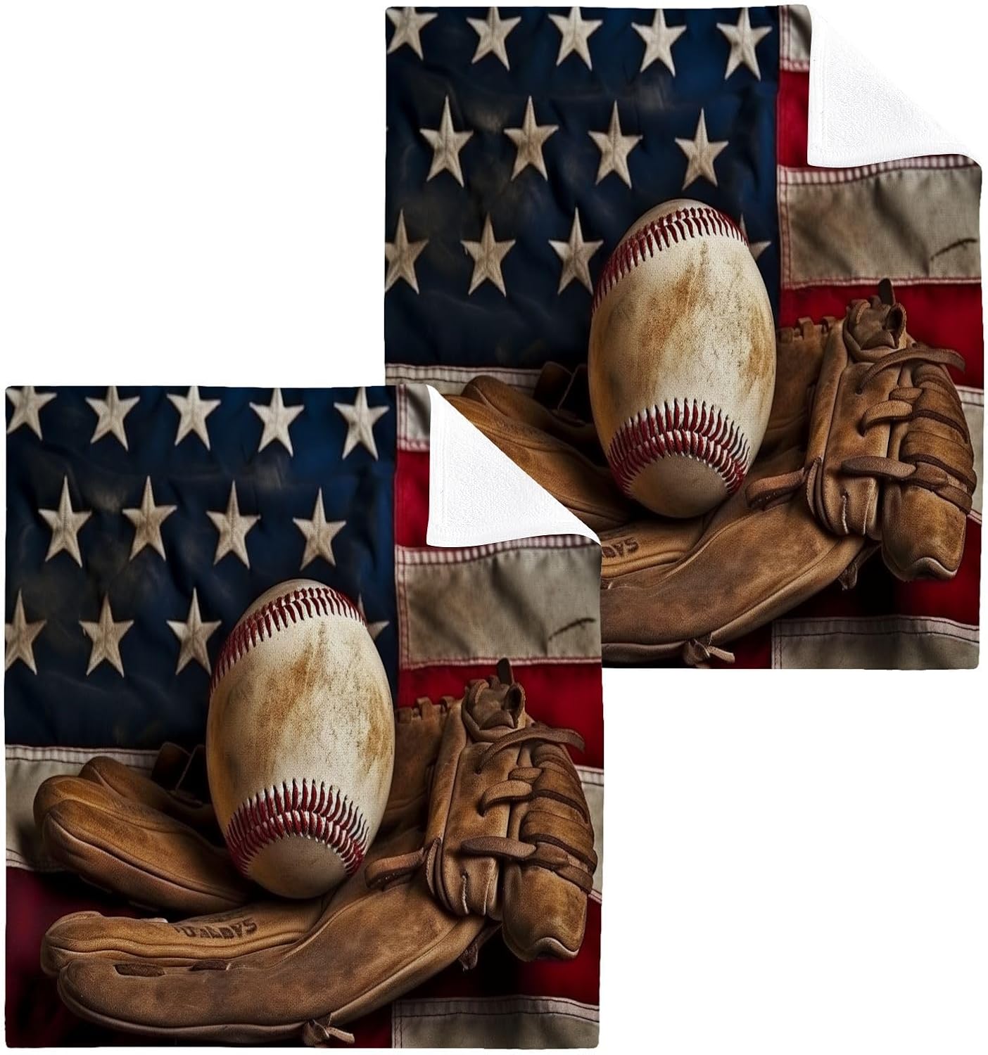 Baseball Washcloth Set for Babies and Kids 2-Pack