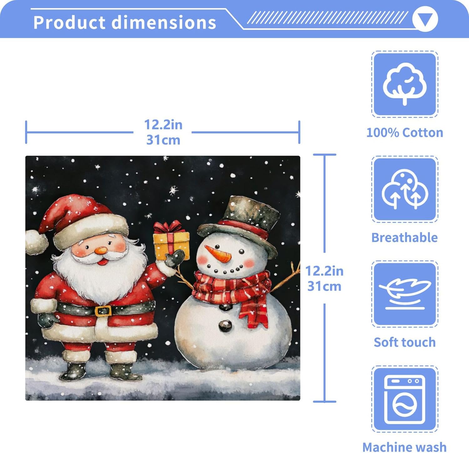 Xigua Cute Christmas Washcloth Set - Durable and Fun for Family