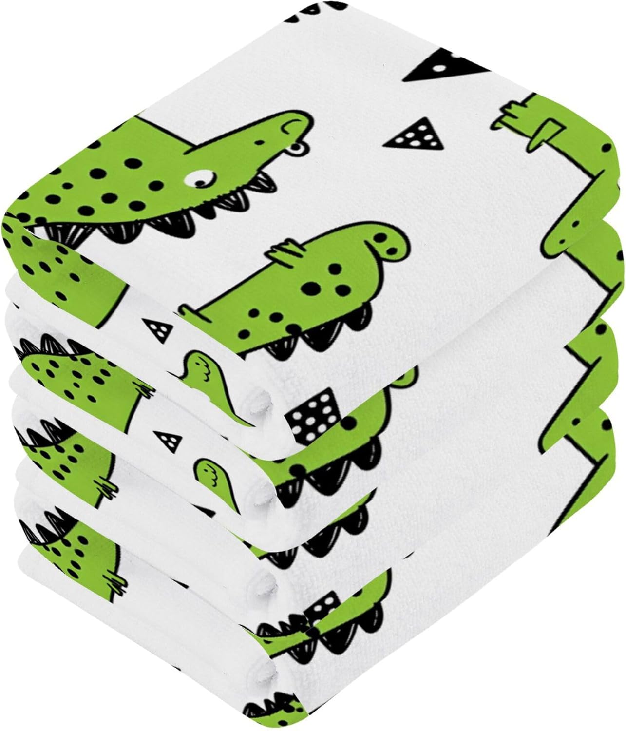 Xigua Super Cute GreenCrocodiles Washcloth Set