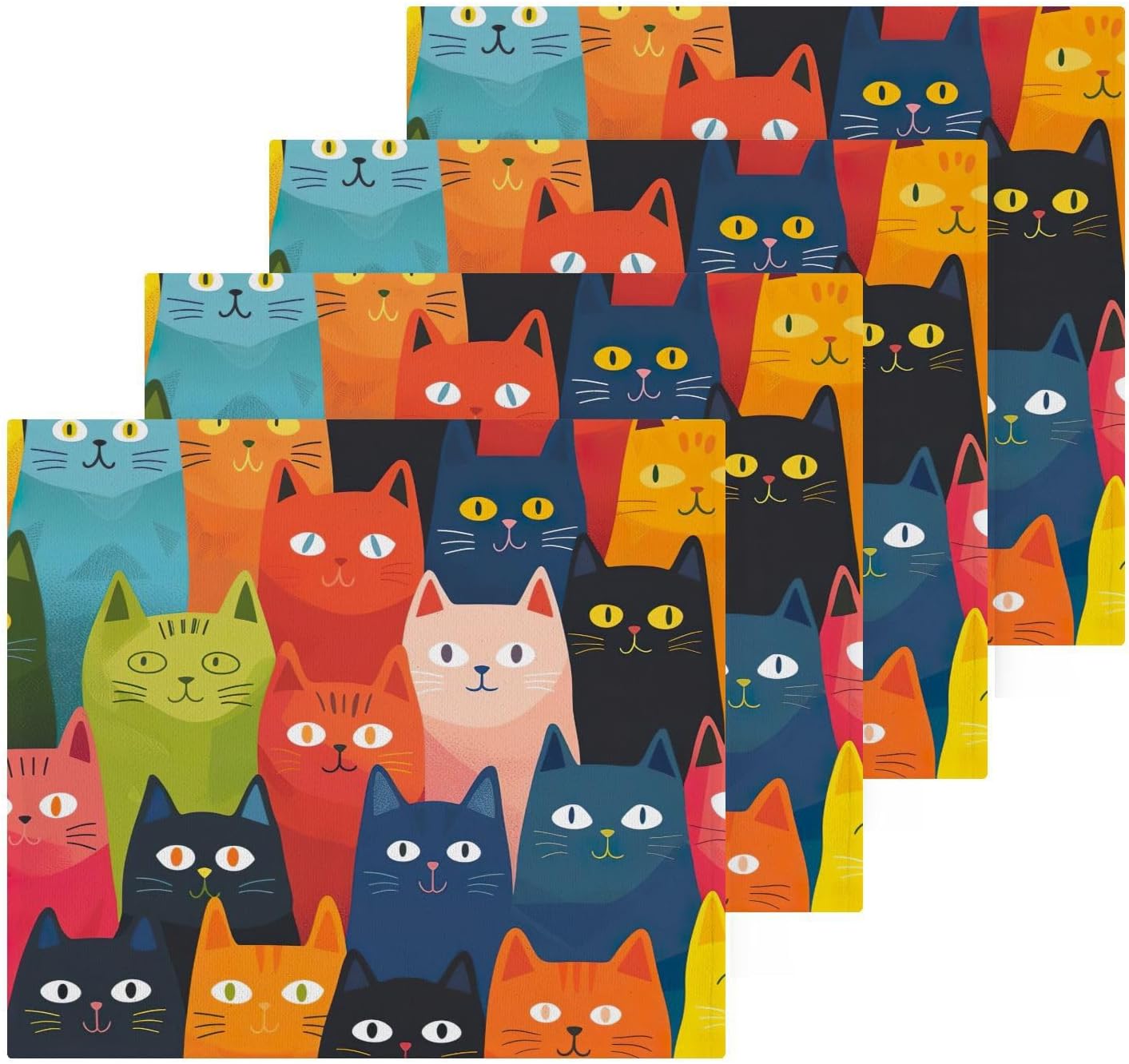 YETTASBINCat Washcloths 2 Pack Soft Absorbent 12x12 inch