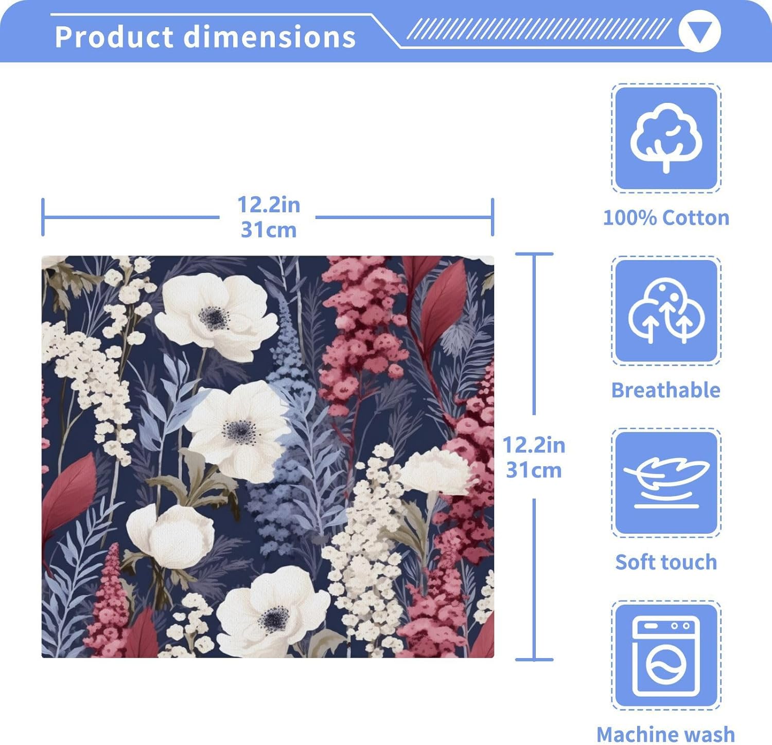 Herbal Wildflower Washcloth Set by YETTASBIN