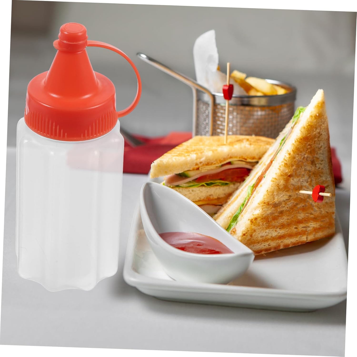 4-Pack Reusable Squeeze Bottles for Condiments - Mess-Free Space-Saving Design