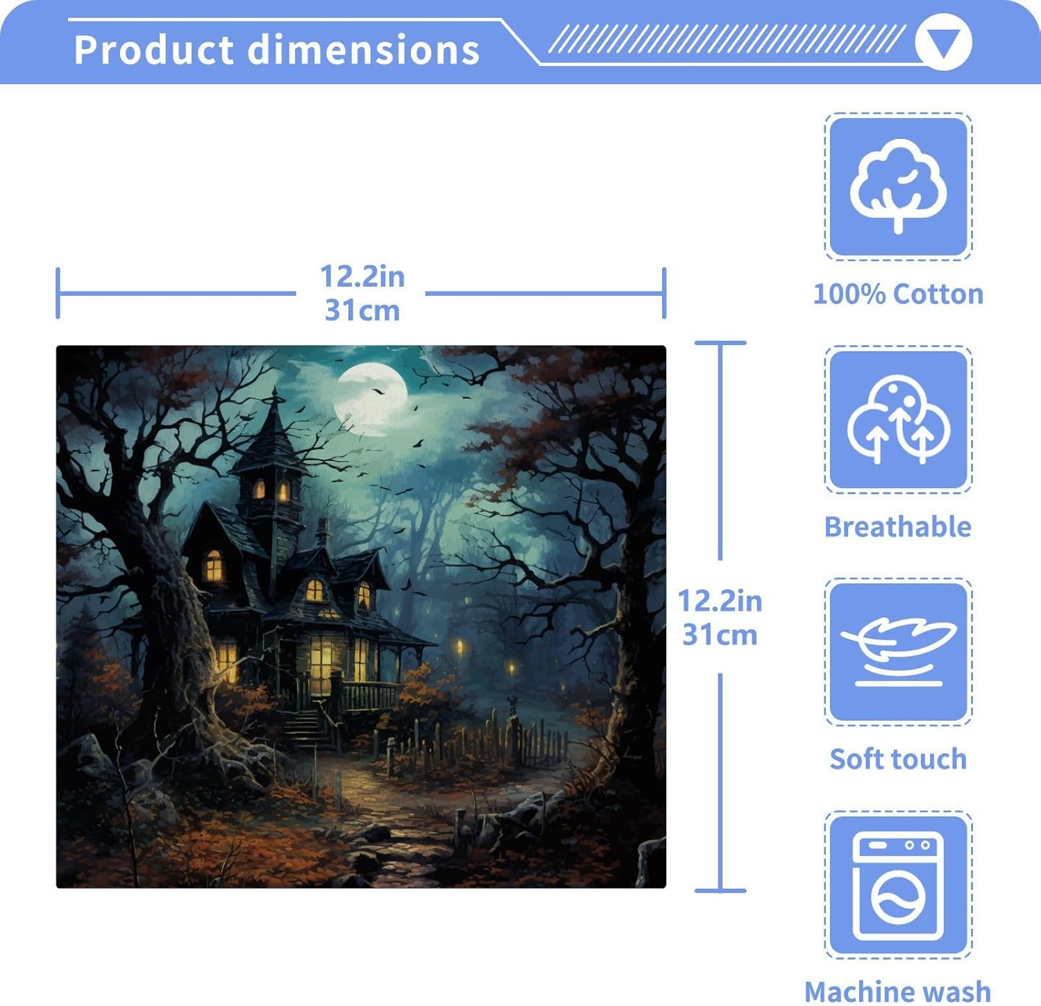 YETTASBIN Halloween Castle Washcloths 2 Pack
