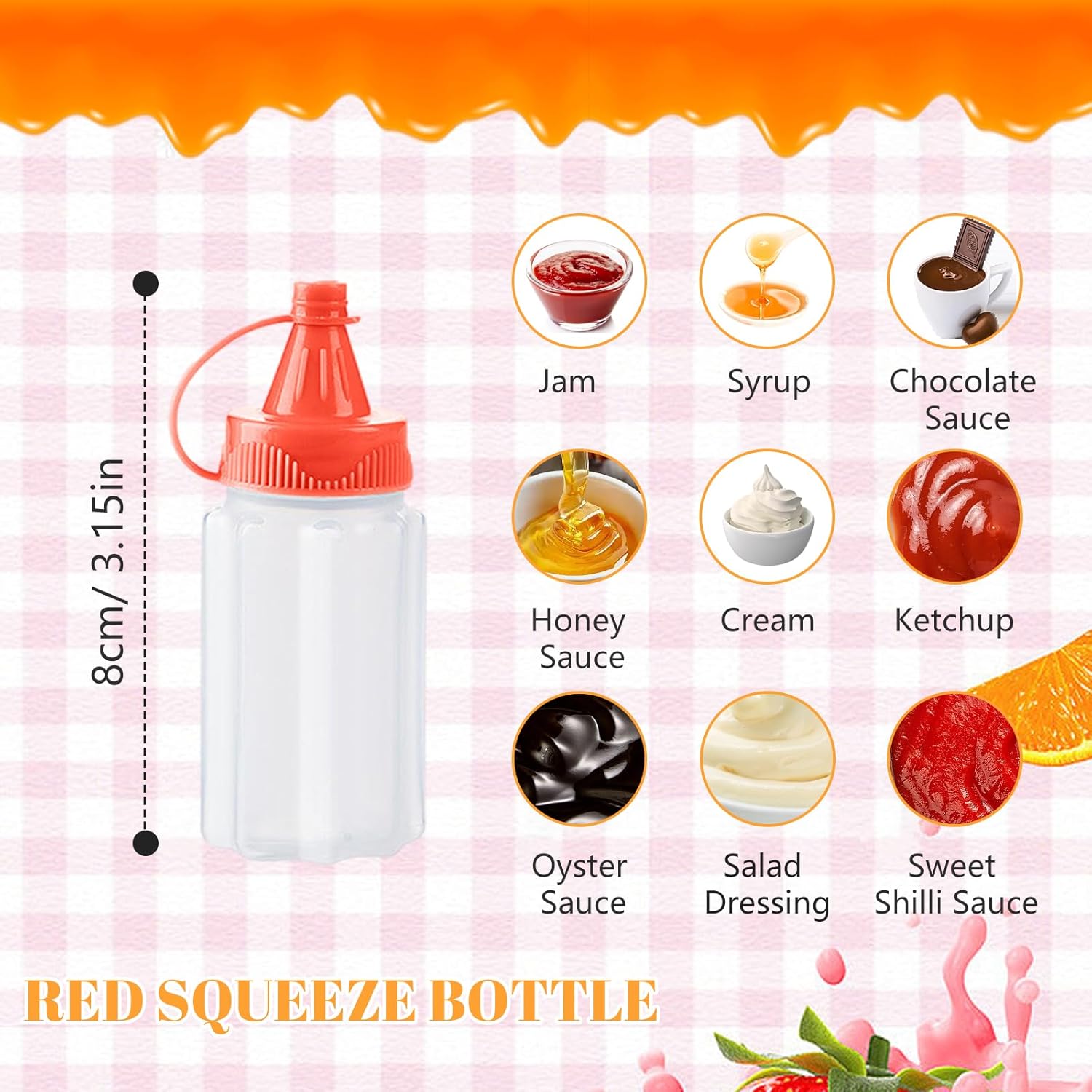 12-Piece Plastic Salad Dressing Squeeze Bottles