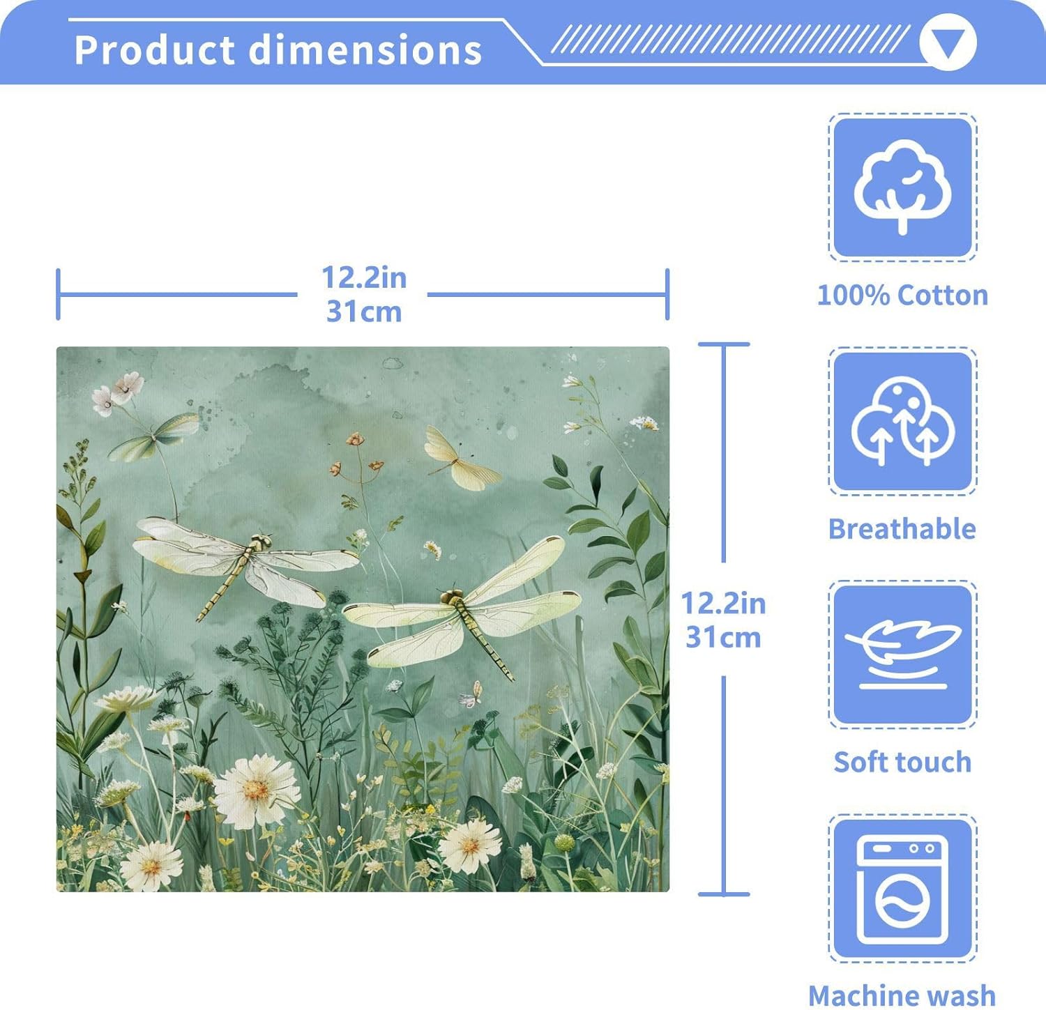 Hand-Crafted Soft- Dragonfly Washcloth 2 Pack