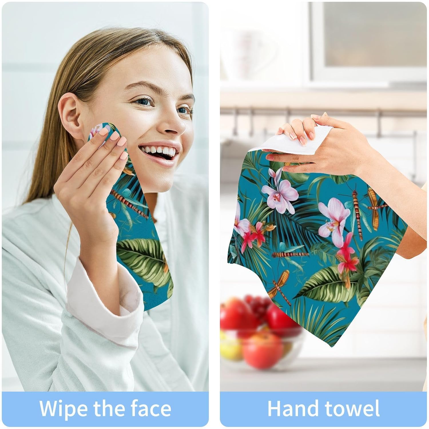 Quality Palm Flower Washcloth Set