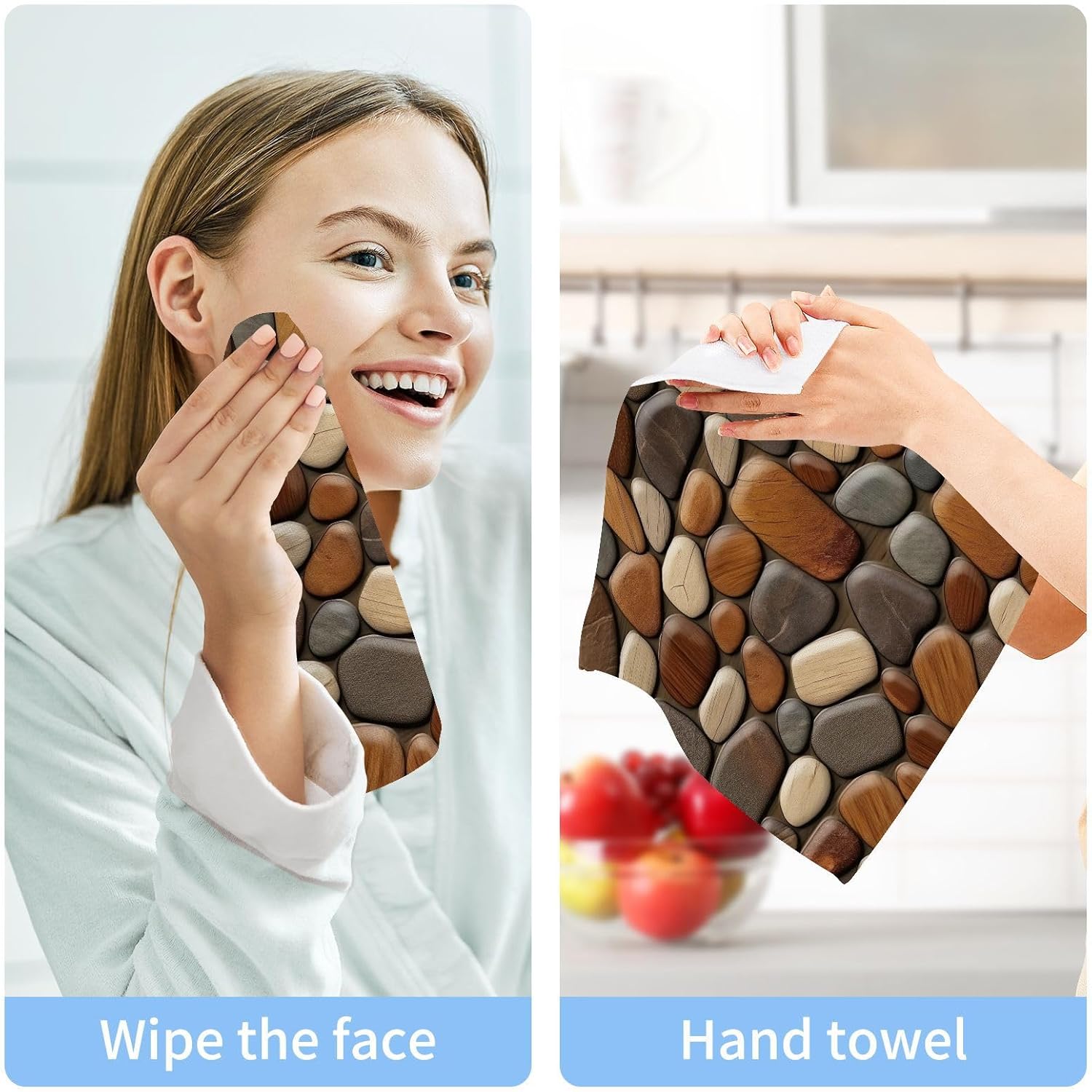 YETTASBIN Stone Texture Washcloths 2 Pack 1