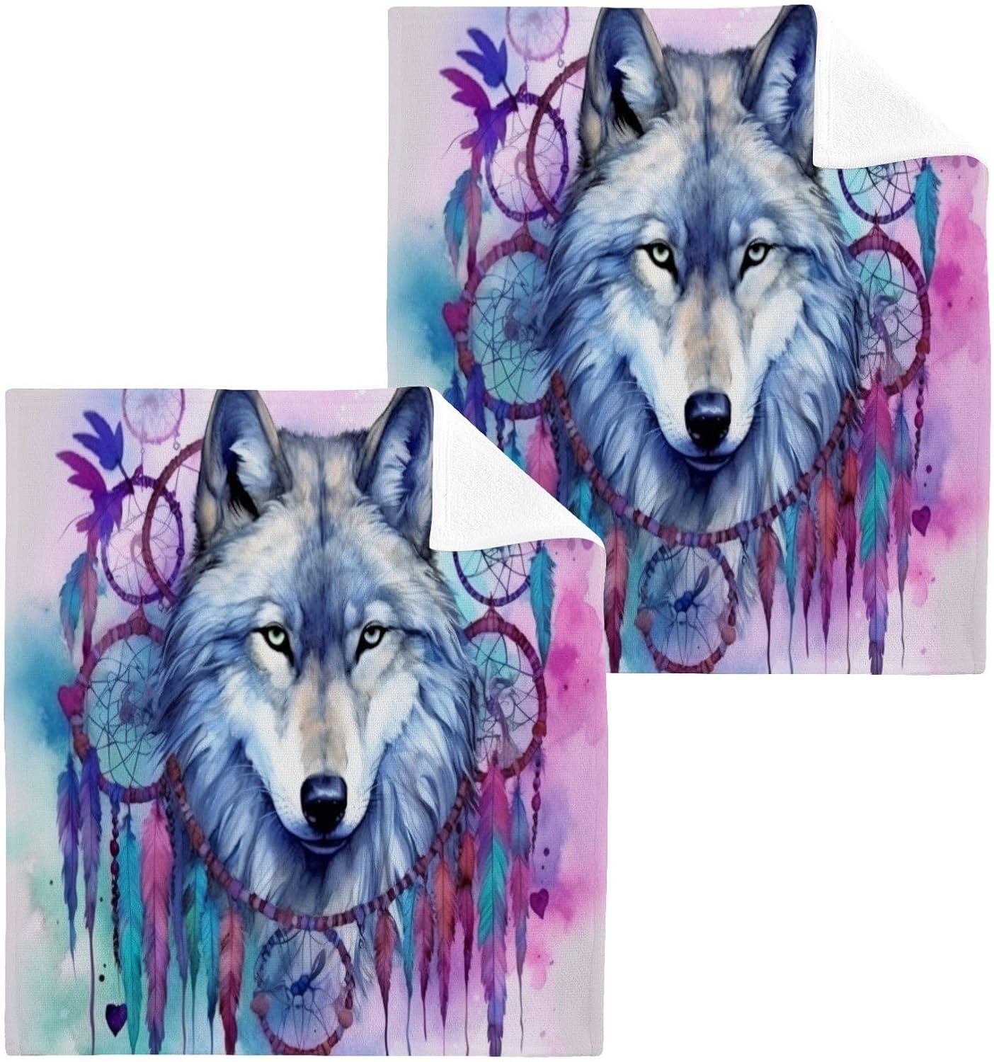YETCAS Bin Wolf Washcloth Set