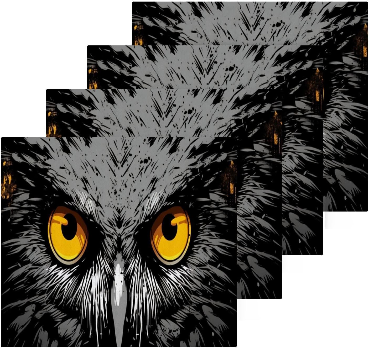 Owl Washcloth Set 2-Pack Soft Absorbent for Washroom Use