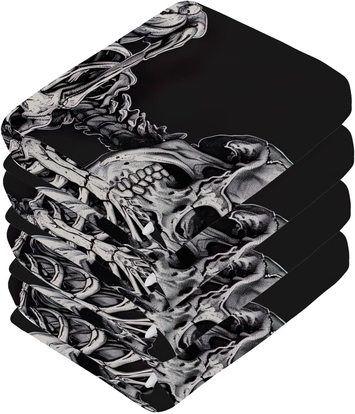 YETTASBIN Skeleton Washcloths 2 Pack Soft Absorbent Face Towels