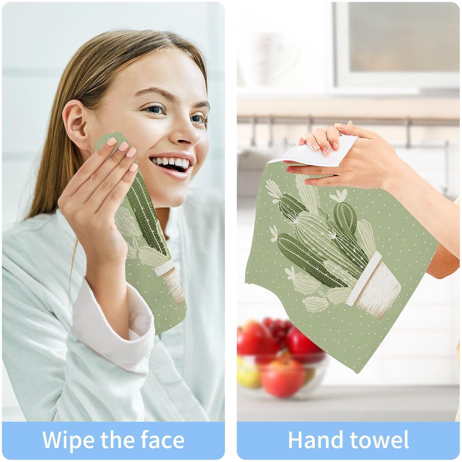 Cactus Washcloth 2-Pack SoftReusable Cotton Face Towels