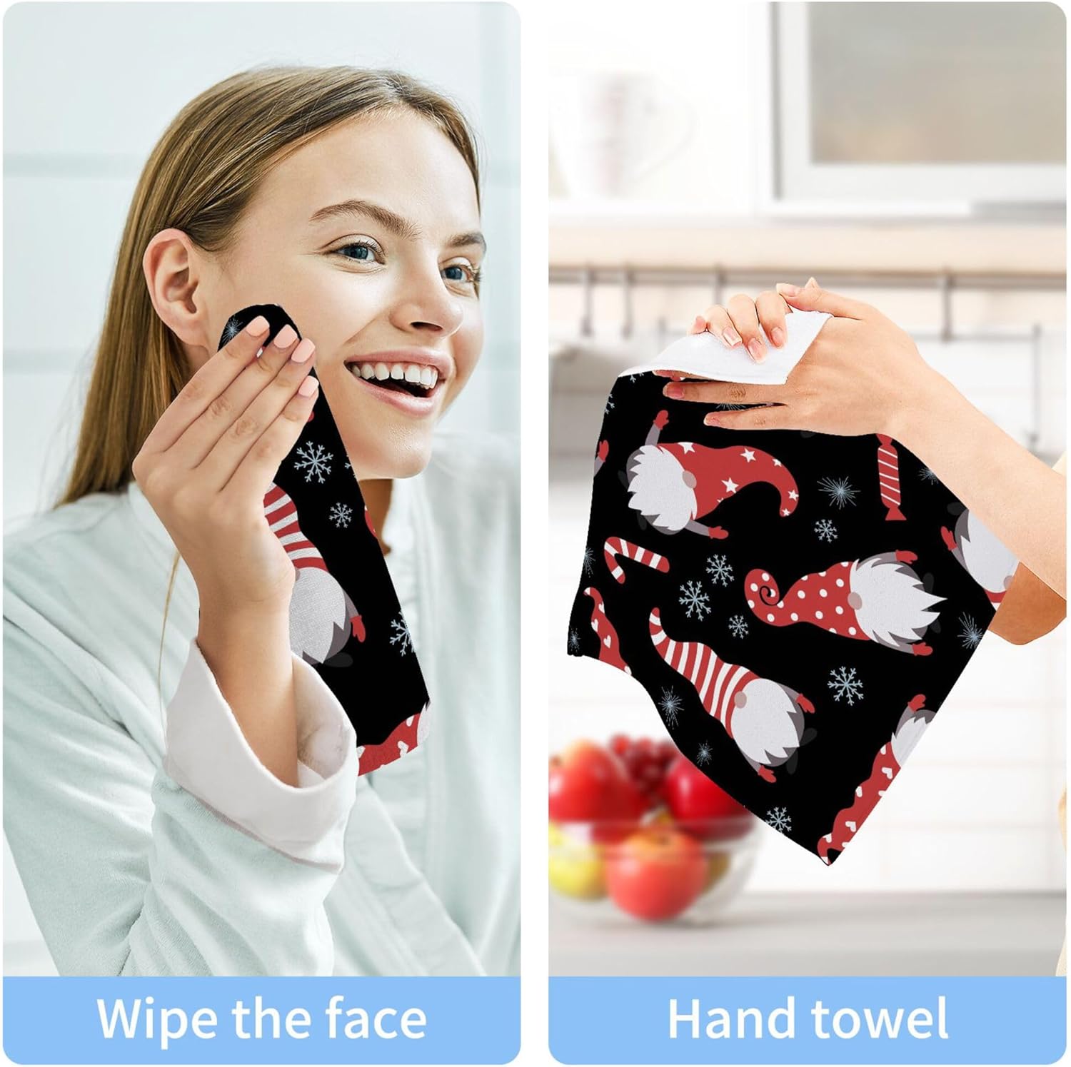 Xigua Christmas Gnome Washcloth Set - Tidy Your Space