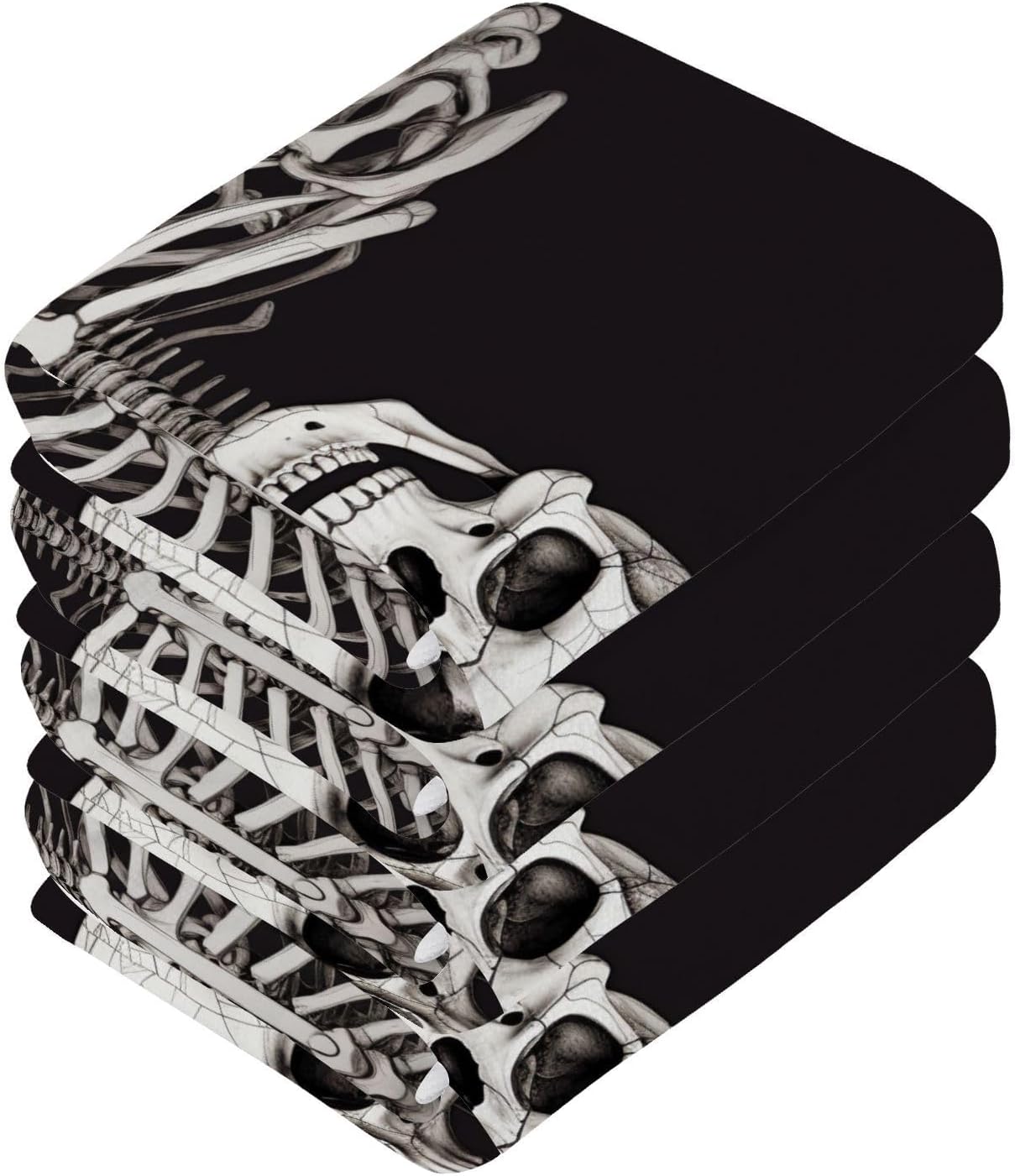 YETTASBIN Skull Washcloths 2 Pack Soft Absorbent Towels