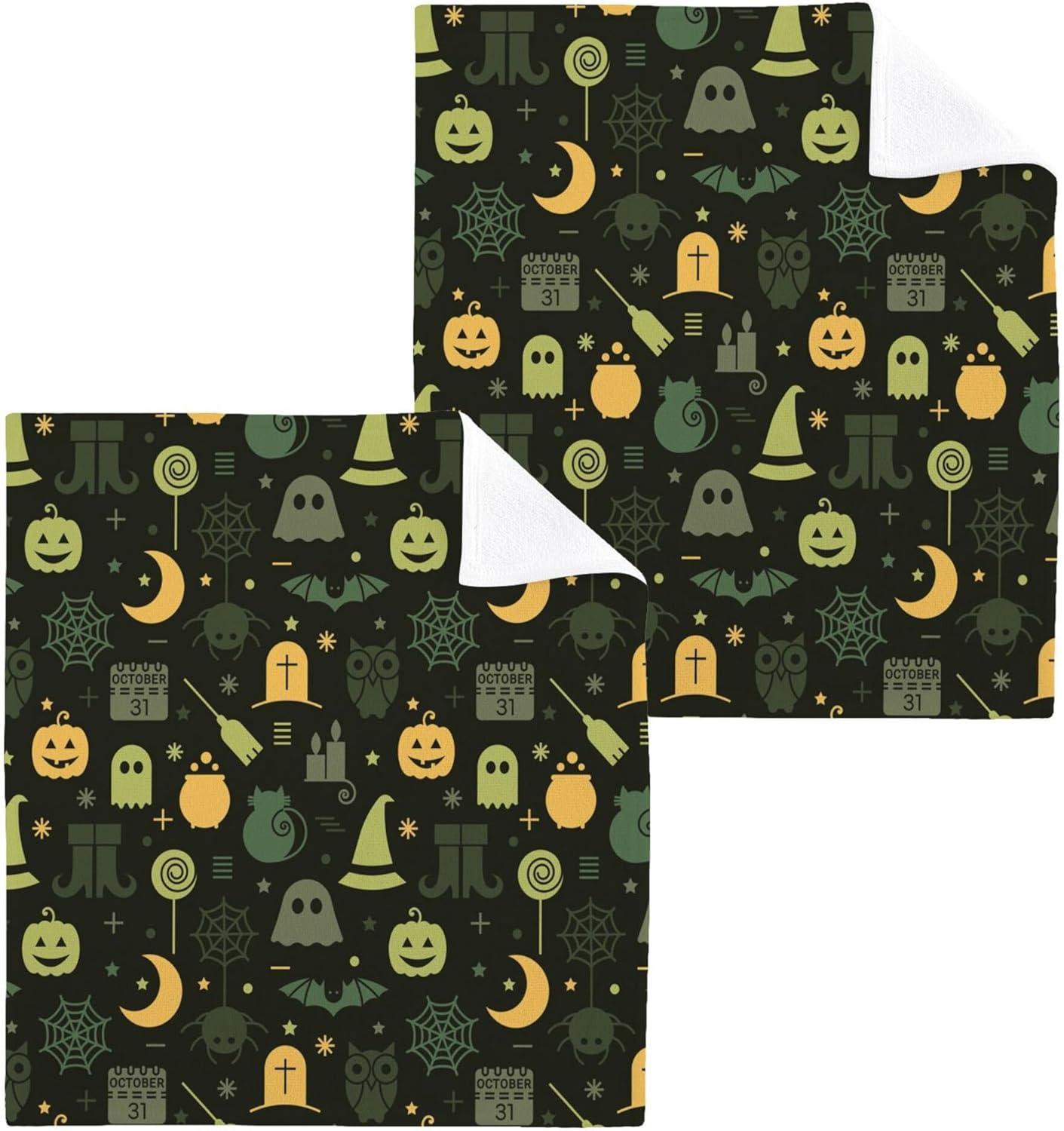 Halloween Spooky Pumpkin Washcloth Set