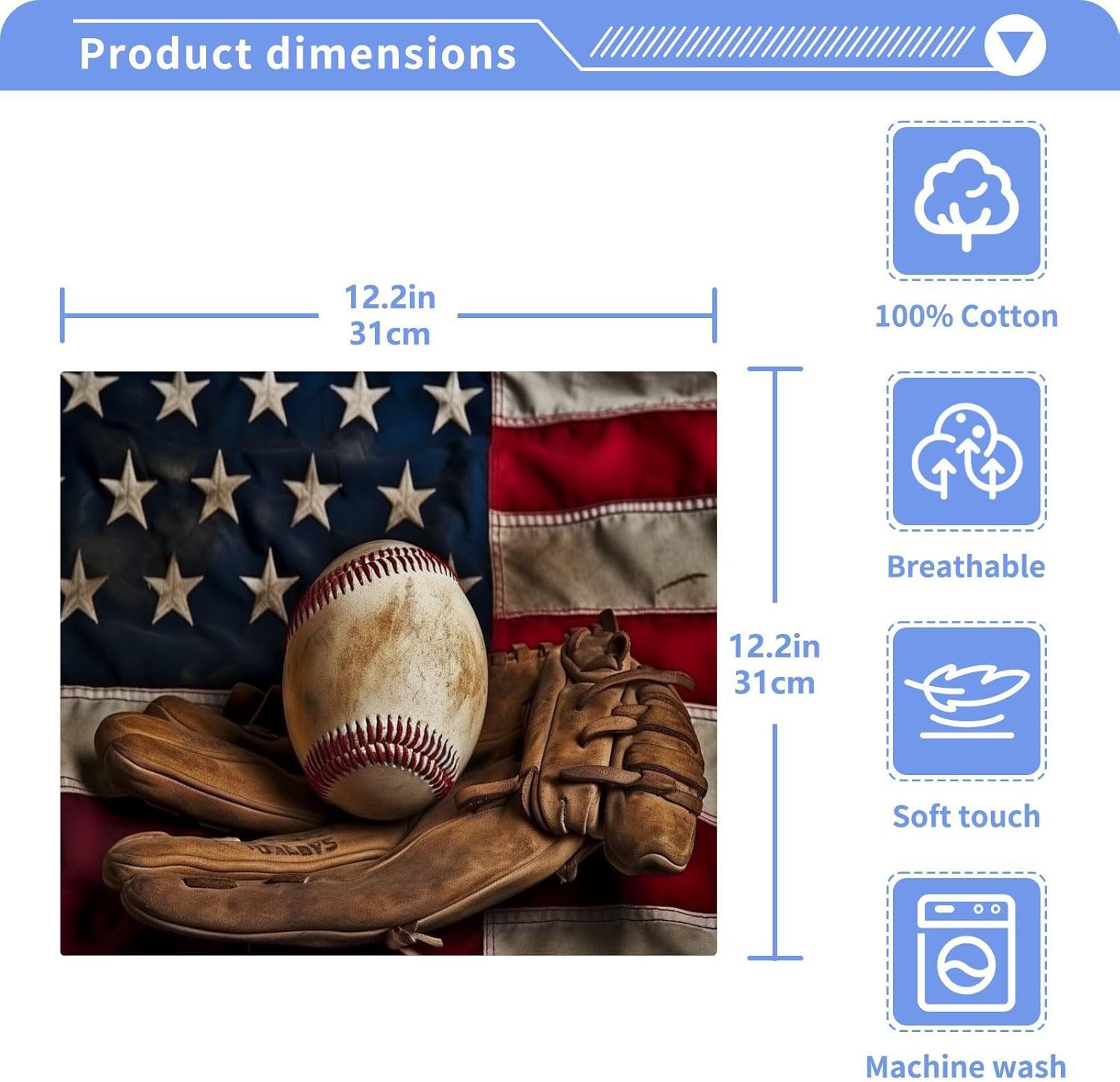 Baseball Washcloth Set for Babies and Kids 2-Pack