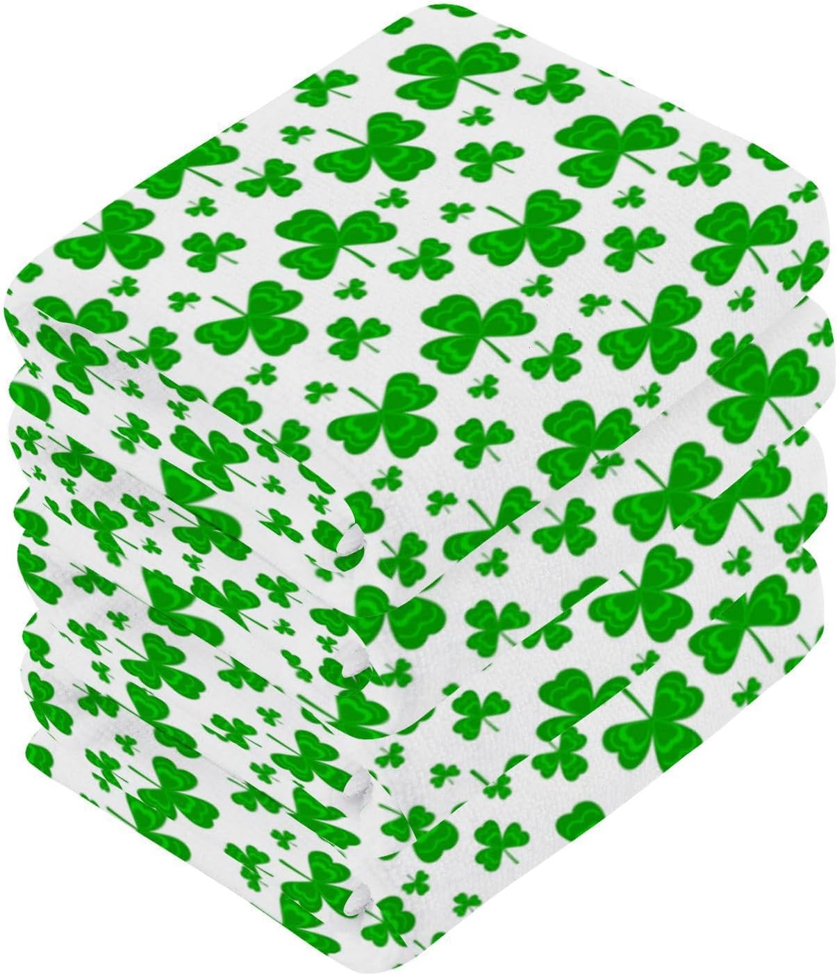 St Patricks Day Clover Washcloth Set 2-Pack