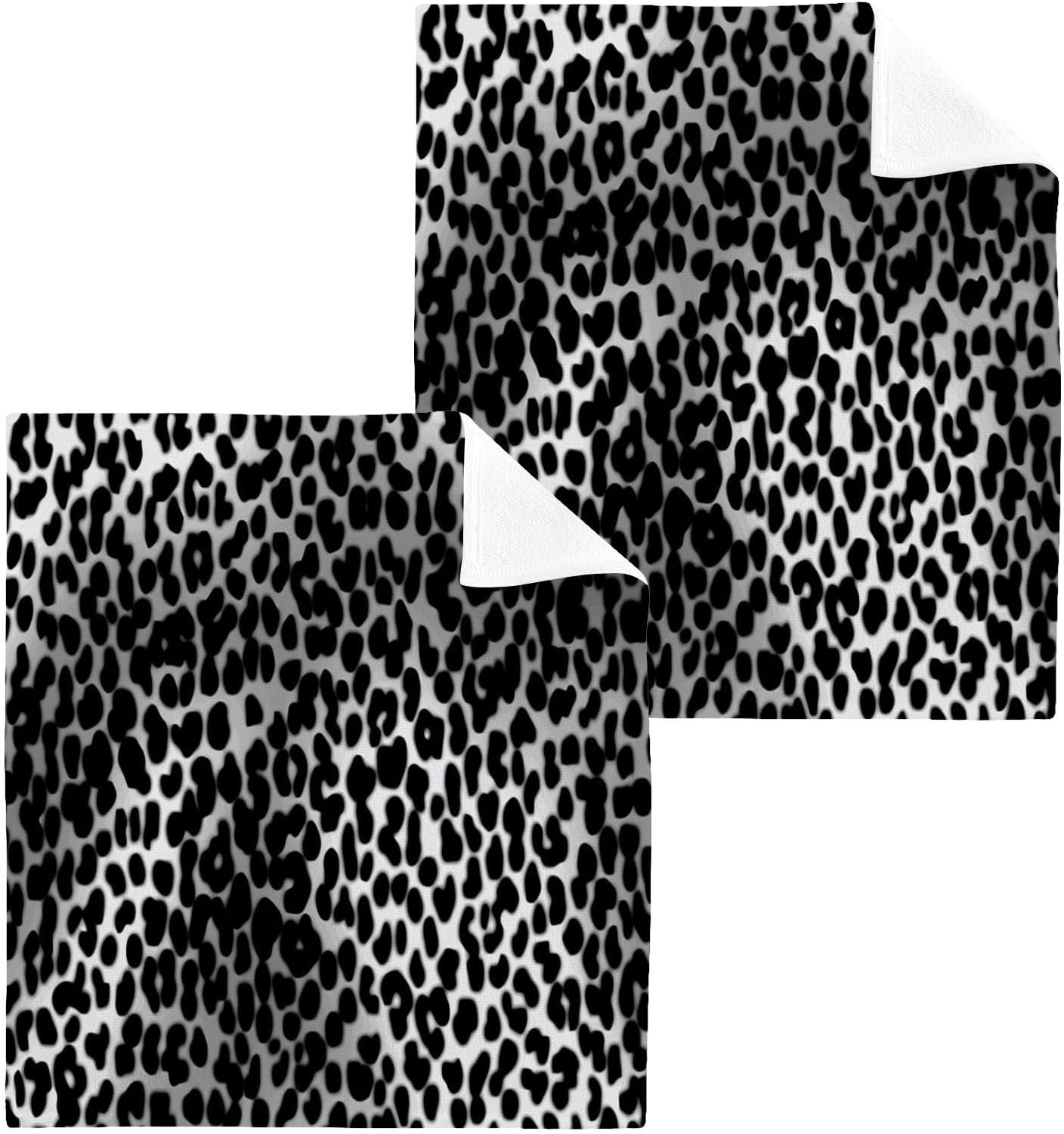 Leopard Print Soft Washcloth Set for Babies Adults Reusable Face Towels