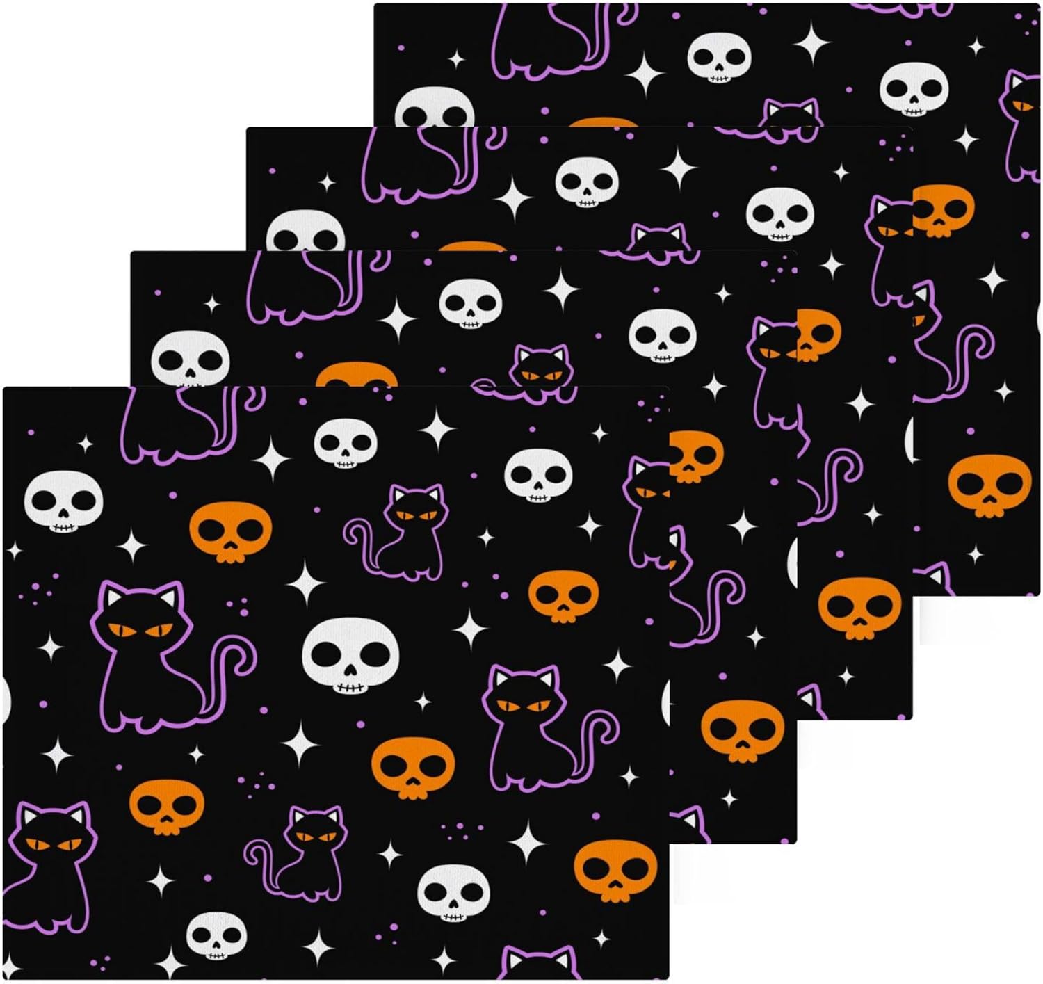 Halloween Cat Washcloth Set - Fast Dry -absorbent