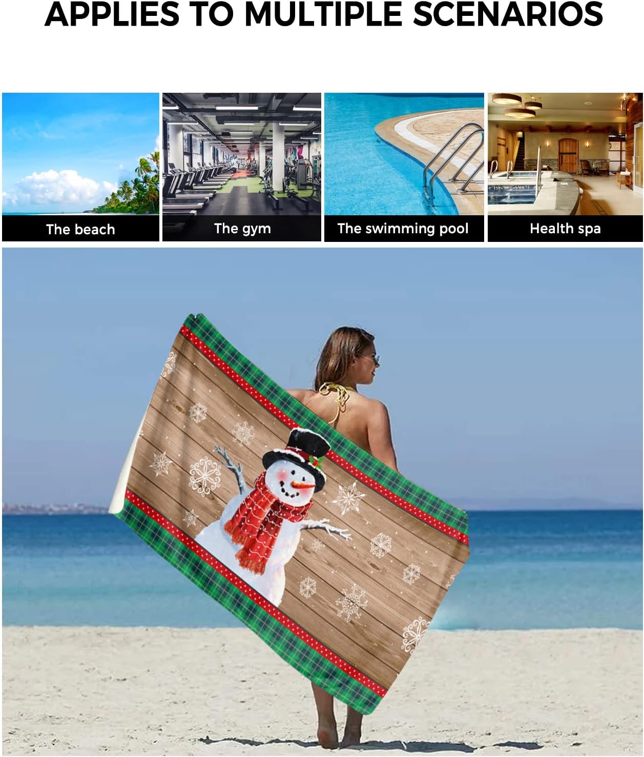 Christmas Snowman Bath Towels Set