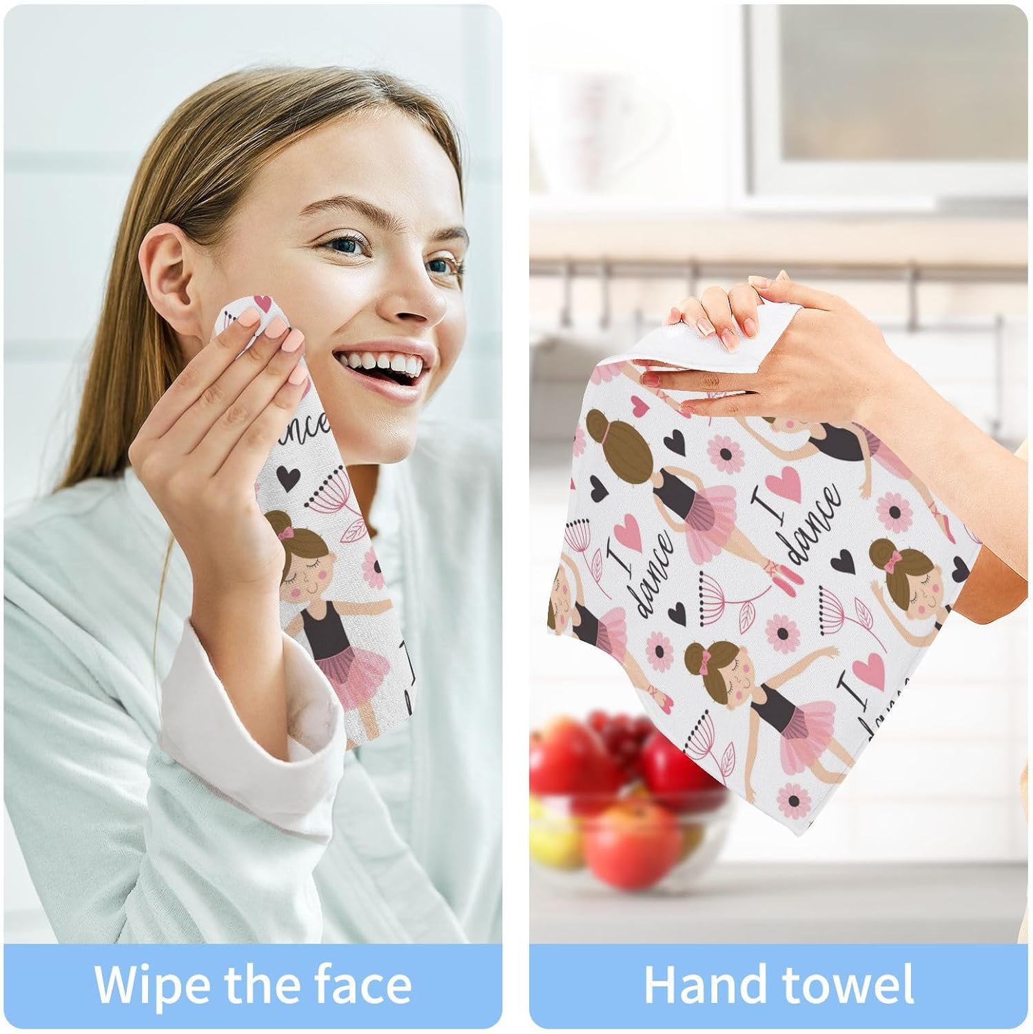Perfect Start in the Bathroom - Ballet Girl Washcloth Set