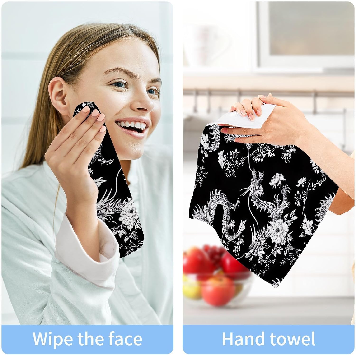 Elegant Chinese Dragon Washcloth Set for Babies