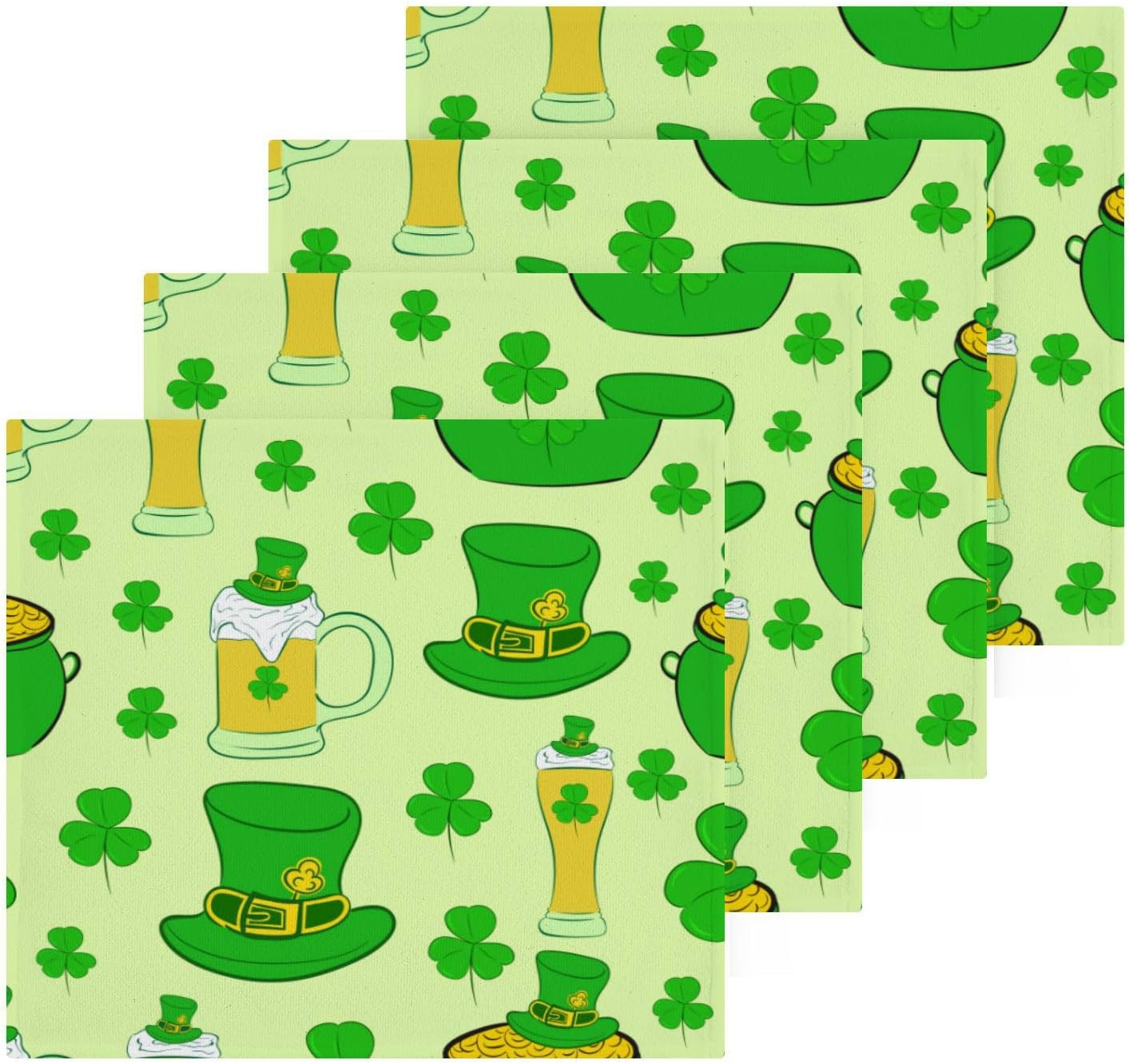 Perfect St Patricks Clover Washcloth Set
