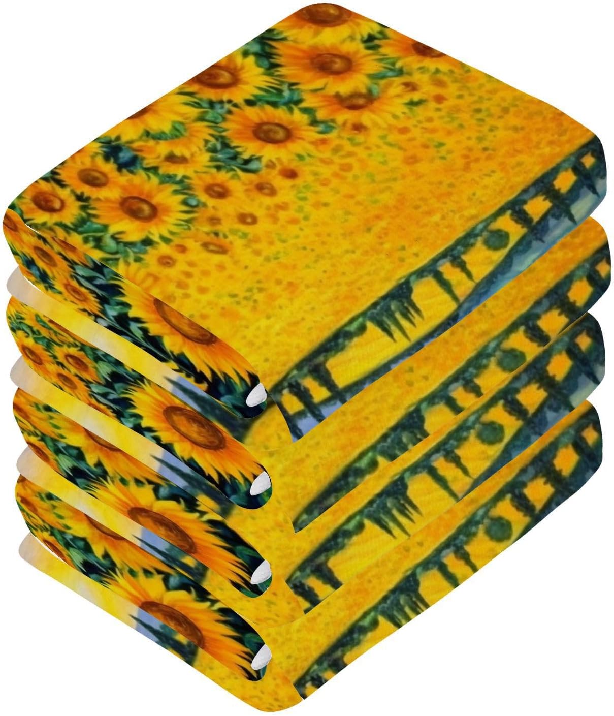 YETNASUNFLOWER Washcloth Set 2-Pack Soft Reusable Face Towels for Bath Beyond