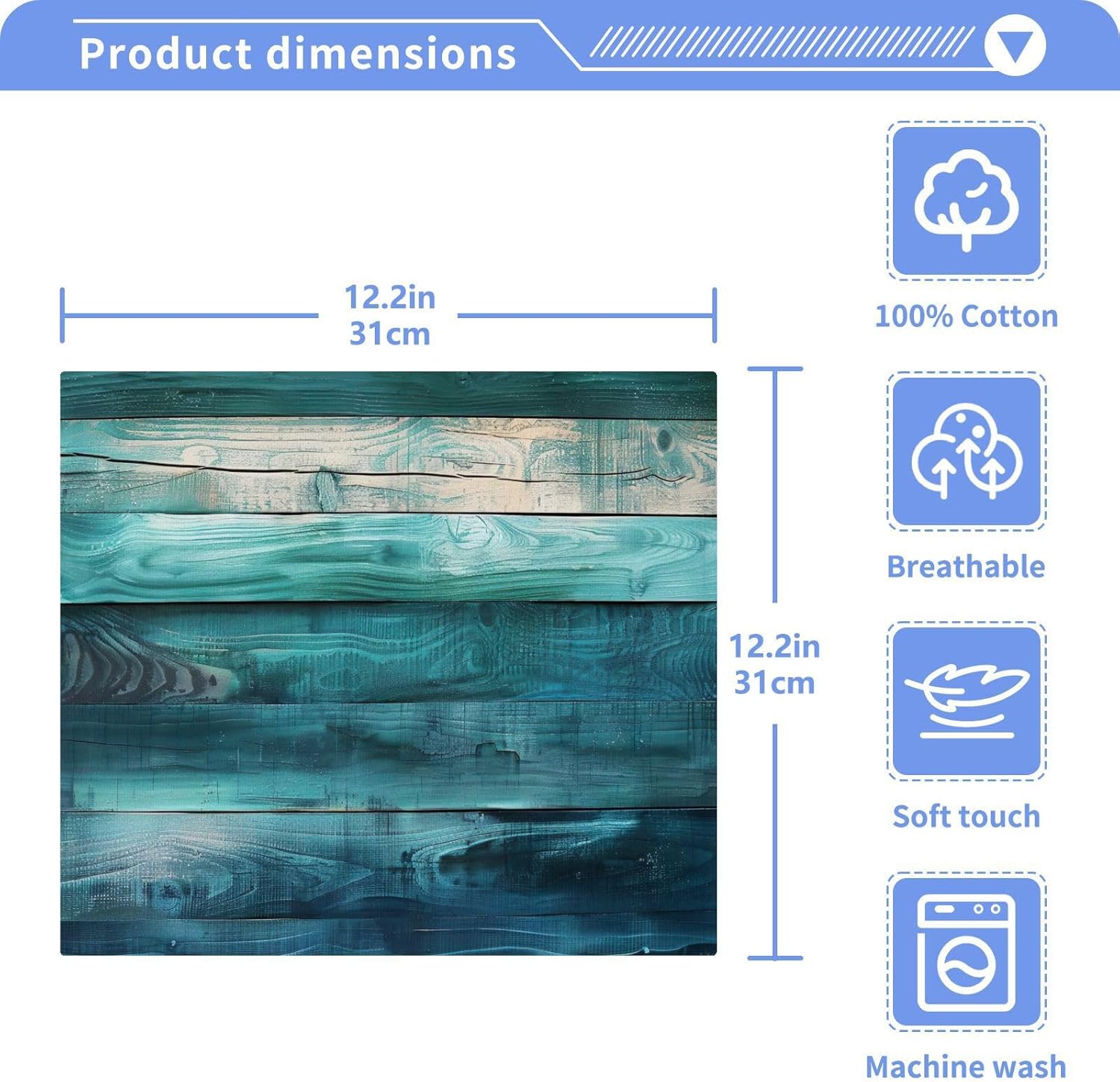 YETTASBIN Teal Green Washcloth Set 2pk Soft Reusable Face Towels