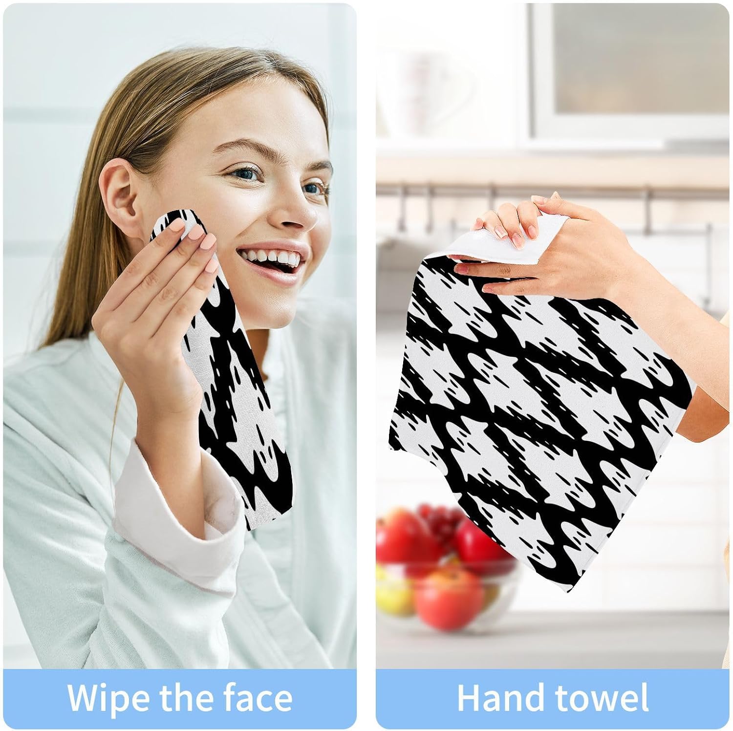 Halloween Ghost Washcloth Set Soft 12x12 Washcloths for Face Hand