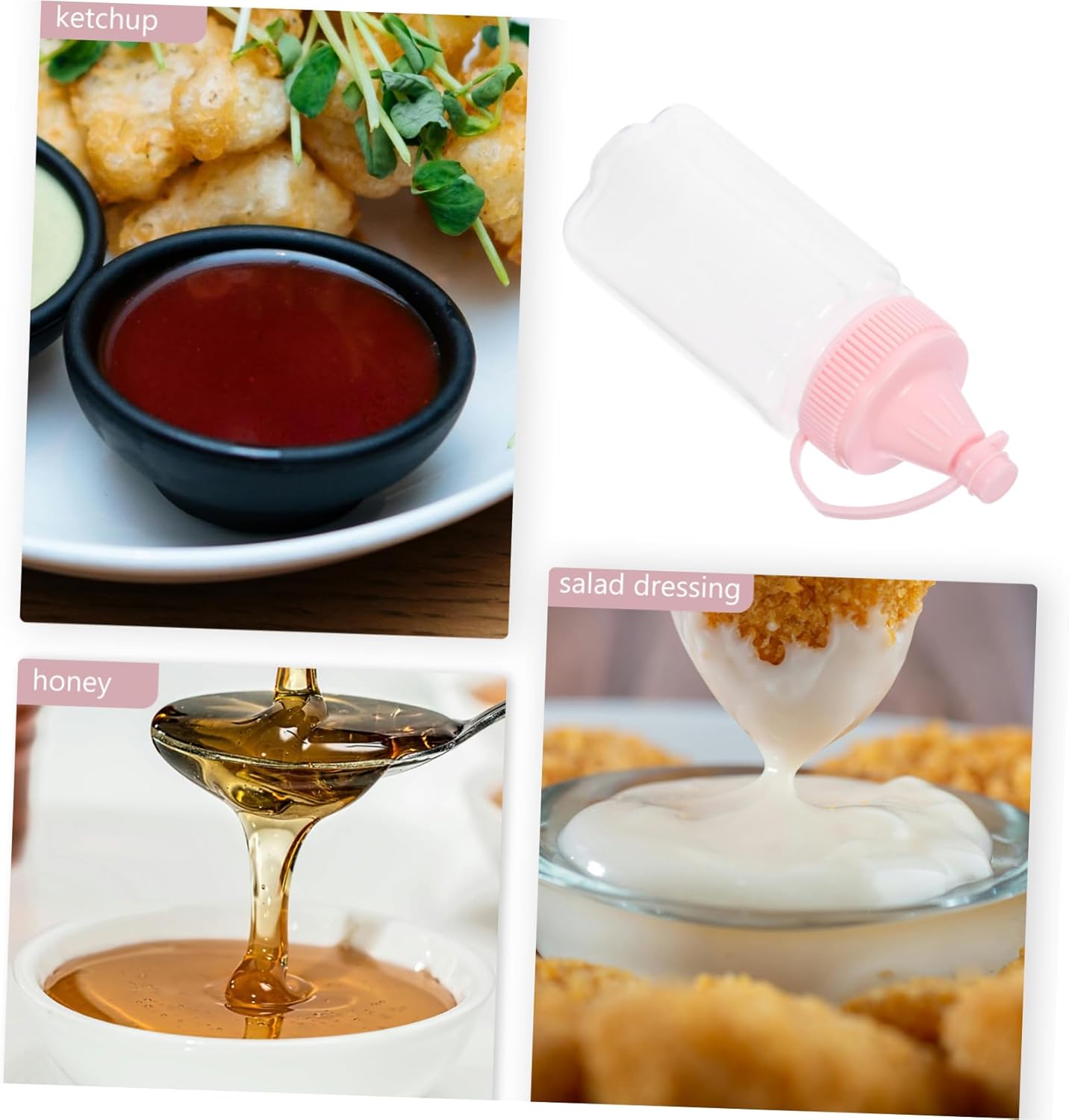 Zerodeko Ergonomic Cat Claw Design Squeeze Bottles for Condiments Sauces