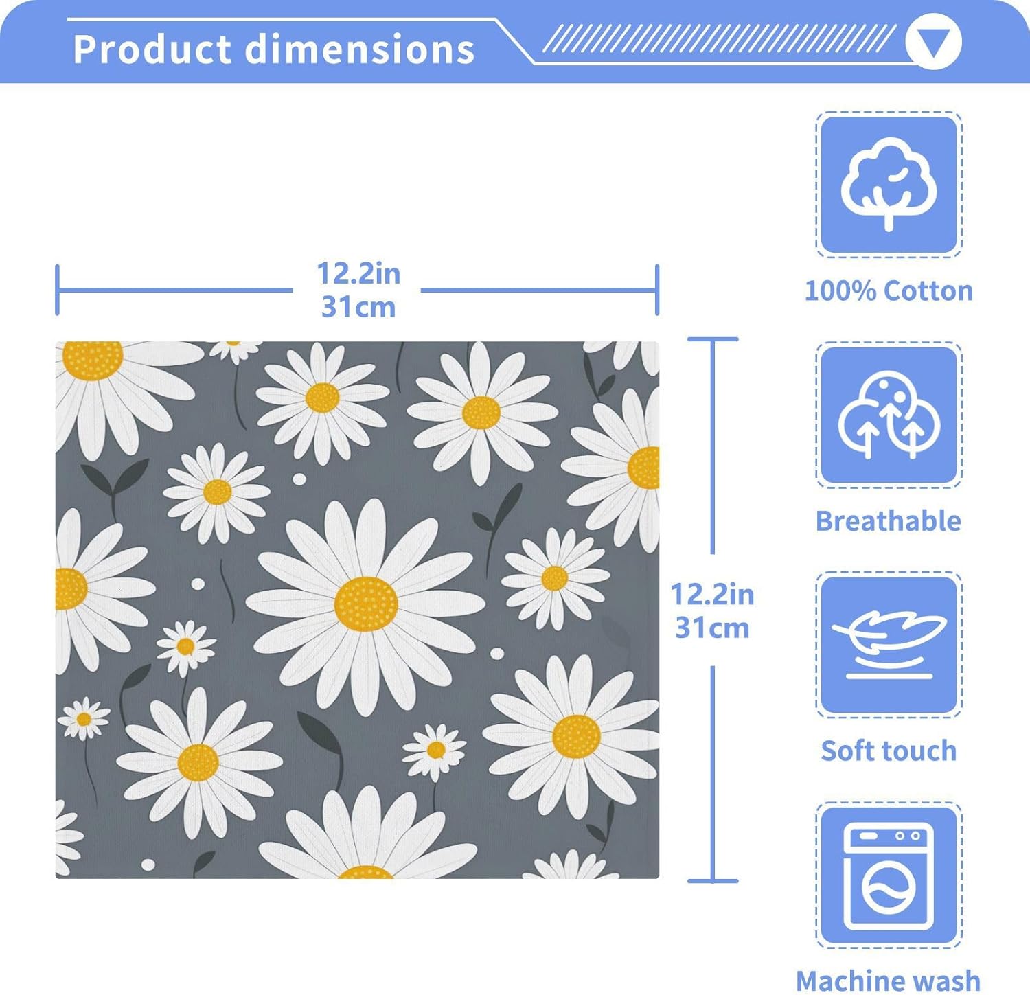 Daisy Flower Washcloth Set 2-Piece